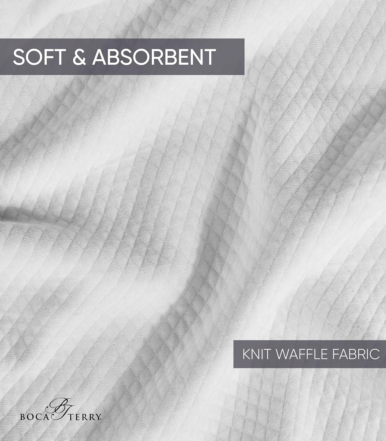 Boca Terry Mens Soft Waffle Knit Robe - Long Spa, Resort & Hotel Bathrobe for Men - Luxury Bath Robe