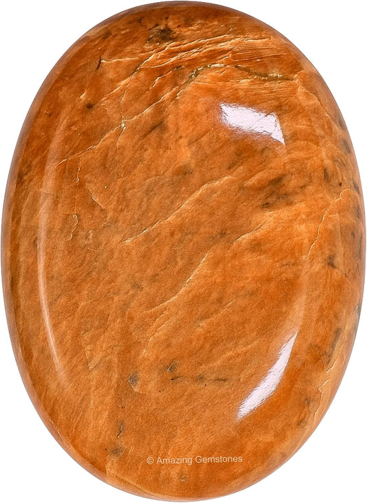 Amazing Gemstone Peach Moonstone Crystals and Healing Stones - Large Palm Stone Crystals Piedra - Crystal for Good Luck, Positive Energy, Meditation - Unique Stocking Stuffers and Gifts for Women, Men