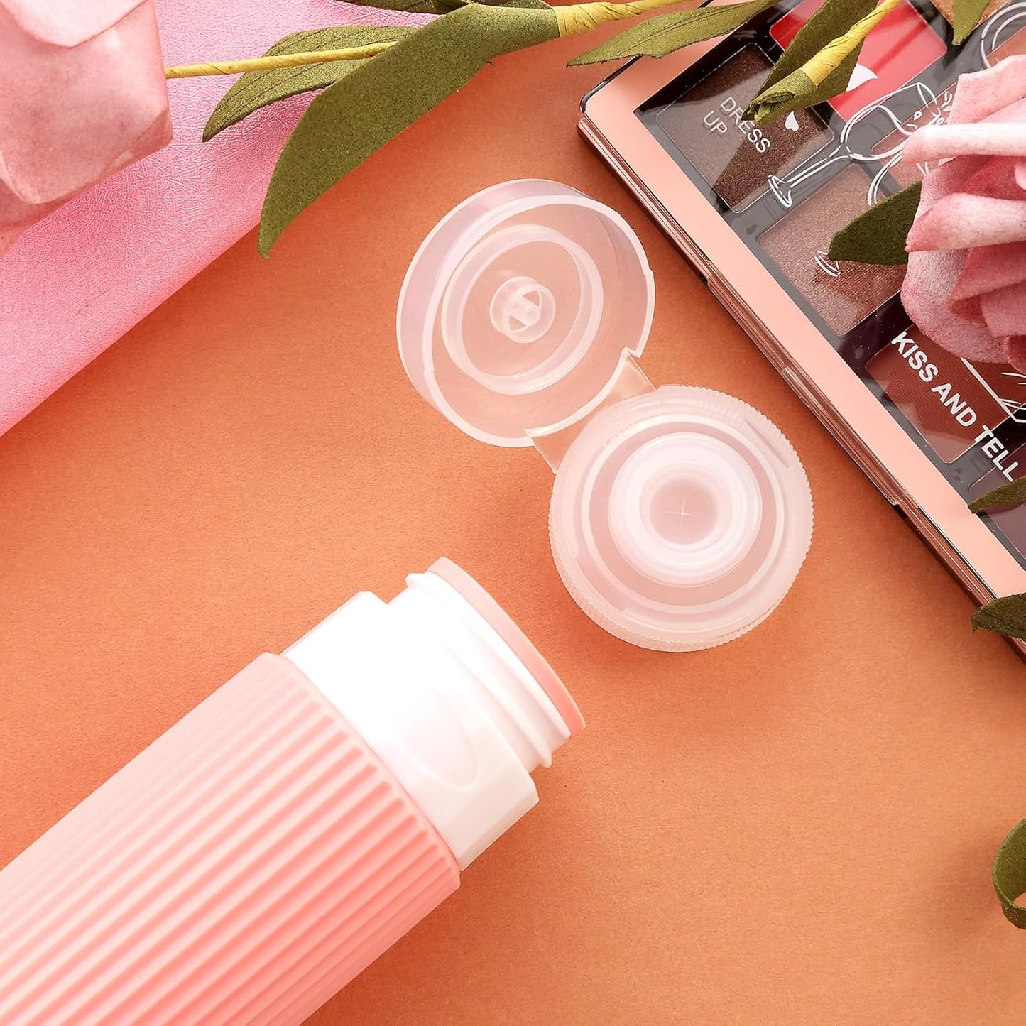 Travel Bottles for Toiletries, Tsa Approved 3oz Portable Travel Bottles, BPA Free Leak Proof Squeezable Silicone Travel Size Containers, Travel Accessories with Clear Toiletry Bag (4 Pack)