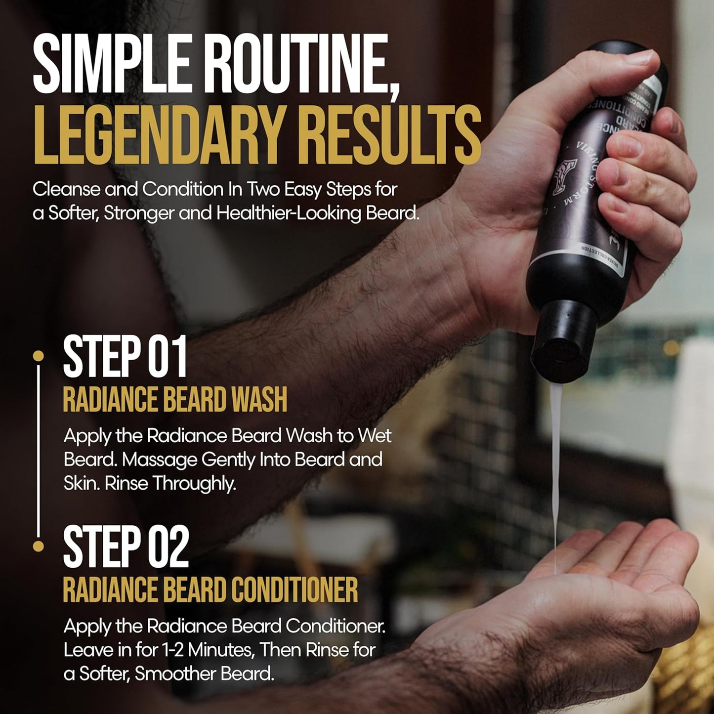 The Beard Struggle - Radiance Beard Wash & Conditioner Bundle for Men - Platinum Collection - Pack of 2, Surtr's Fury - Nourish, Cleanse, Softens, & Strengthens Beard