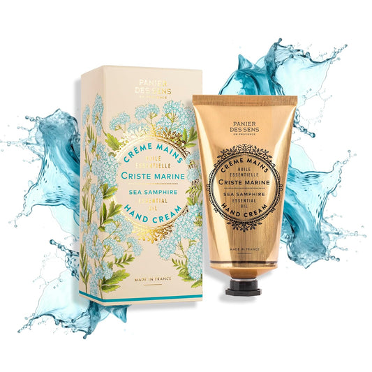 Panier des Sens - Hand Cream for Dry Cracked Hands - Sea Samphire Hand Lotion with Shea Butter & Olive Oil - Vitamin E Skin Moisturizer with 97% Natural Ingredients - Made in France, 2.5 fl oz