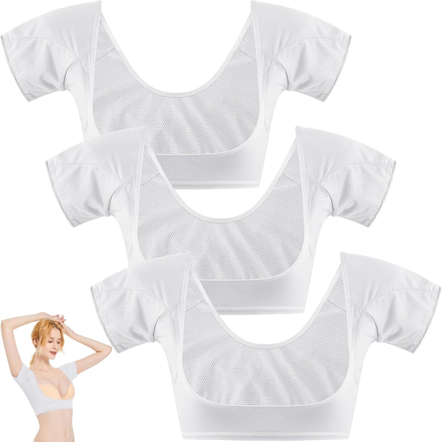 Zhanmai 3 Pcs Underarm Sweat Vest Armpit Sweat Proof Pads for Under Armpits Underarm Proof Pads for Women