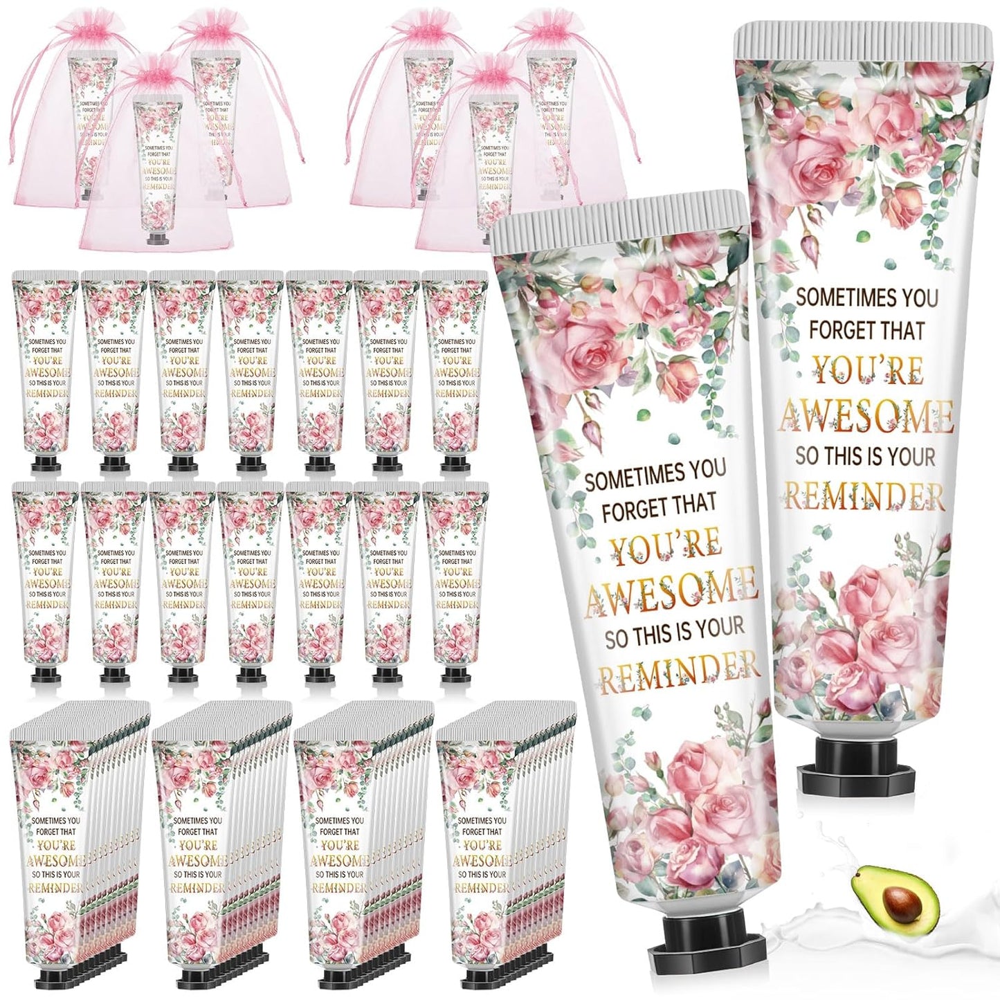 48 Sets Inspirational Encouragement Gifts Hand Cream Gifts Bulk Baby Shower Hand Cream Travel Size Lotion Bulk Fall Thanksgiving Party Supplies Favors Birthday Wedding for Guest