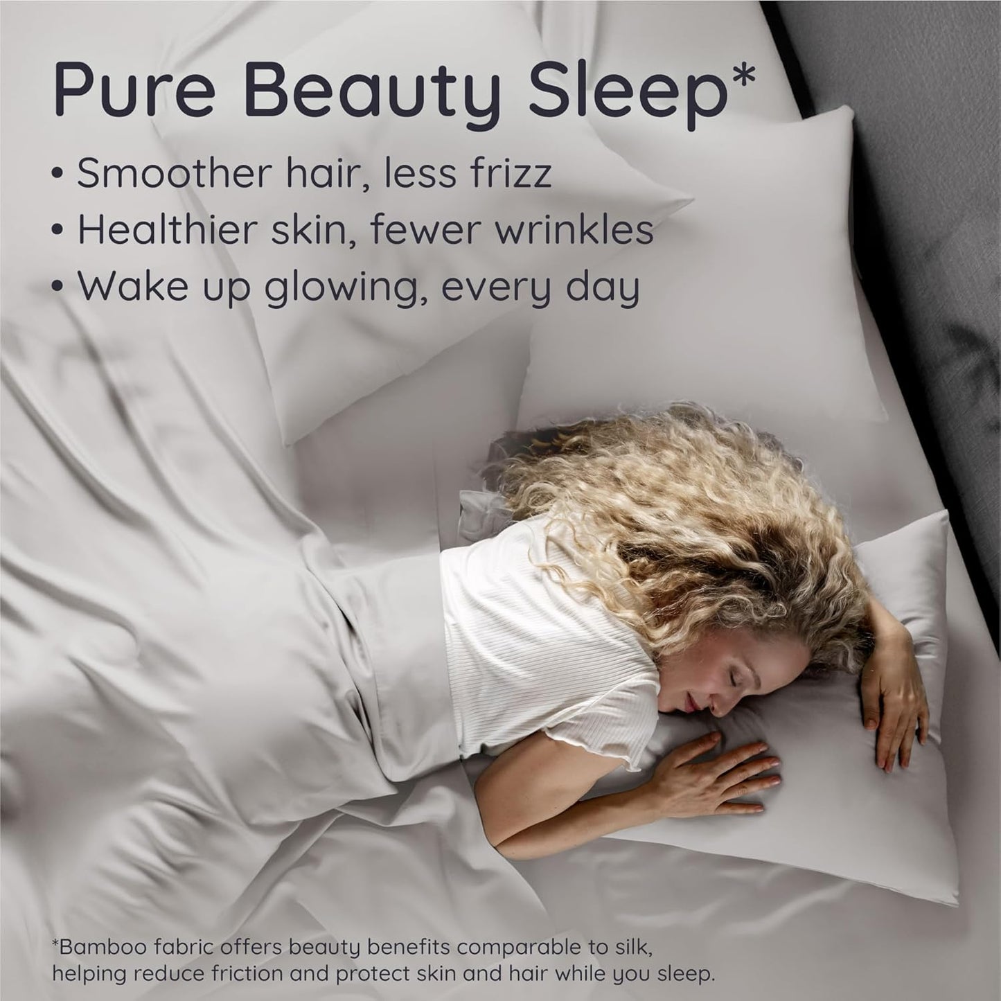 Bambaw 100% Viscose Derived from Bamboo Pillowcase King Size – Set of 2 Cooling Pillow Cases for Hair Protection with Envelope Closure, Breathable & Anti Acne Pillowcase (Moonlight Gray)