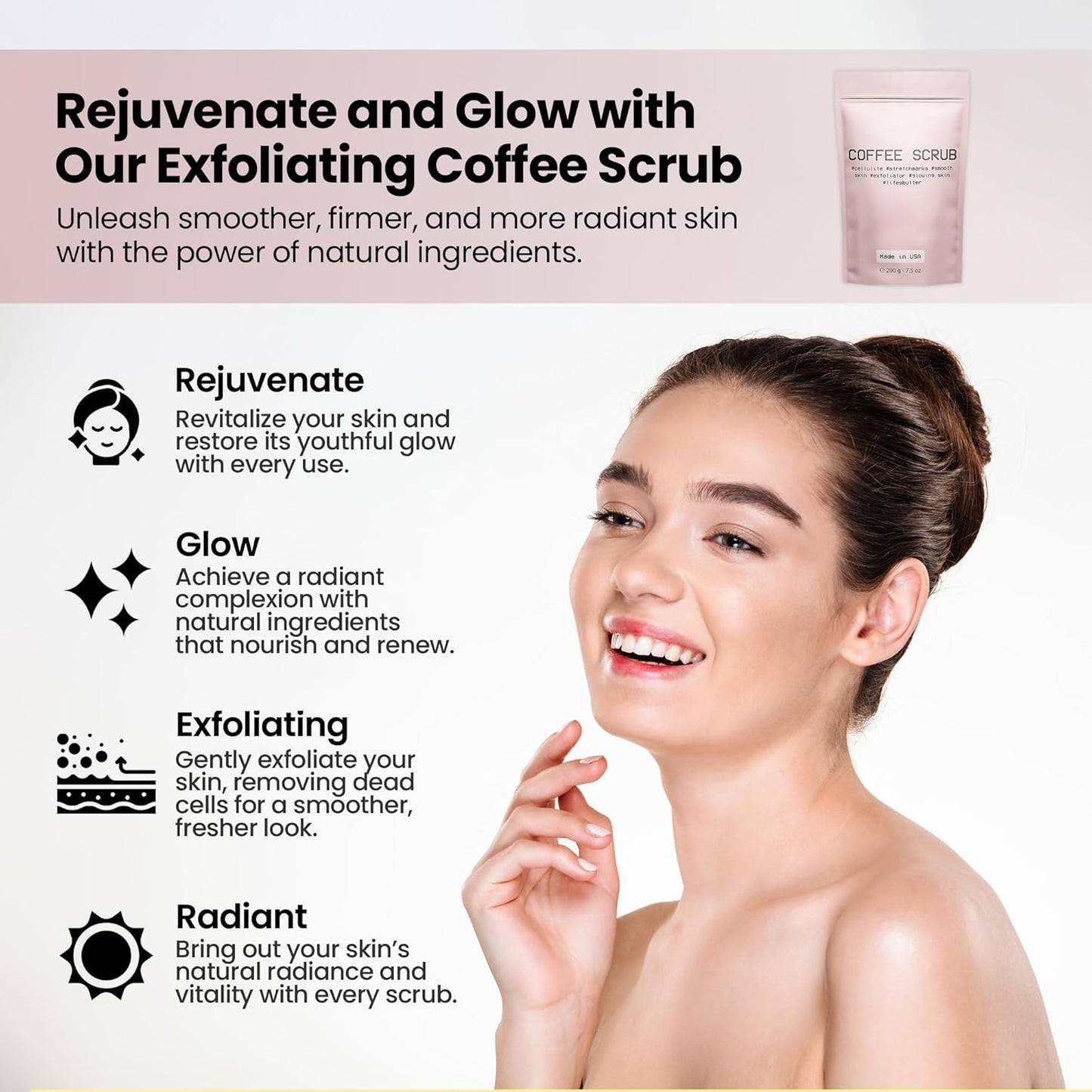 Life's Buttter Exfoliating Coffee Scrub with Natural Arabica Coffee Effective Against Cellulite, Stretch Marks, Scars and Acne | Organic Shea Butter and Sweet Almond Oil