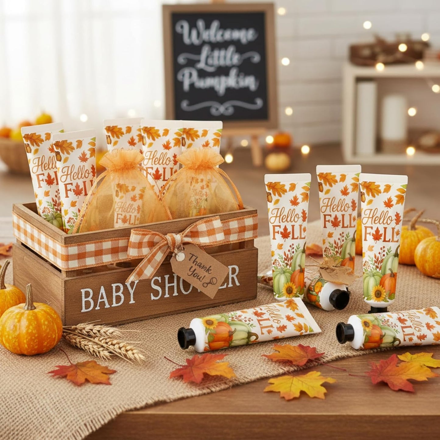 48 Sets Hello Fall Hand Cream Gifts Bulk Baby Shower Hand Cream Travel Size Lotion Bulk Fall Thanksgiving Party Supplies Favors Birthday Wedding for Guest