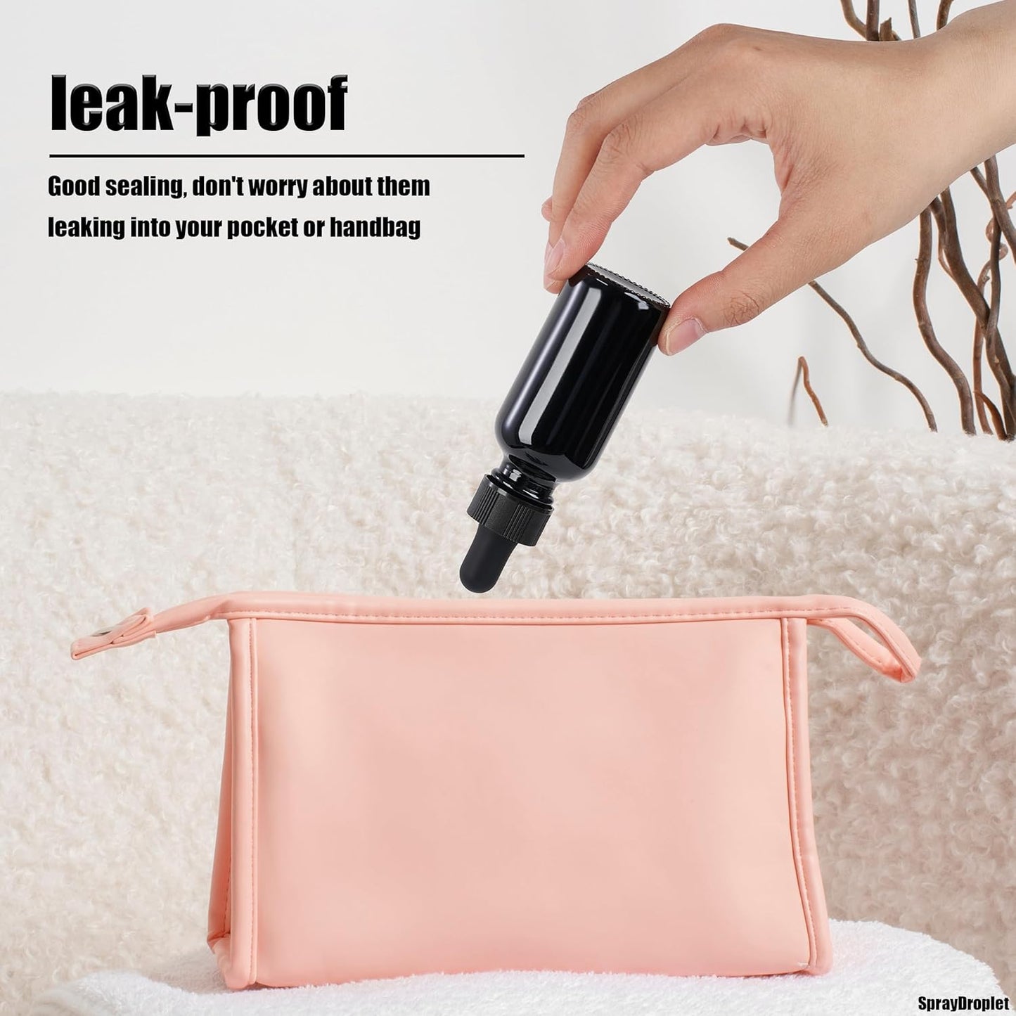 48 Pcs, 1oz Glass Dropper Bottle, Leakproof Tincture Bottles with Dropper, Black Reusable Eye Dropper Bottle for All Kinds of Liquids (Black,1oz-48pcs)