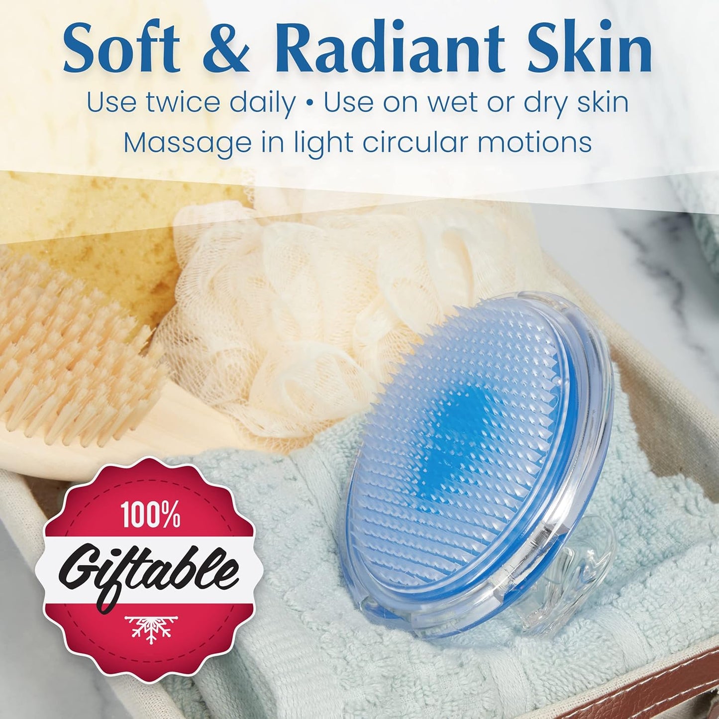 Dylonic Exfoliating Body Scrub Razor Bump Brush and Ingrown Hairs Solution - Skin Exfoliator for Body Shaving Irritation, Strawberry Legs, Armpit, Bikini Line - Exfoliator Scrubber Loofah