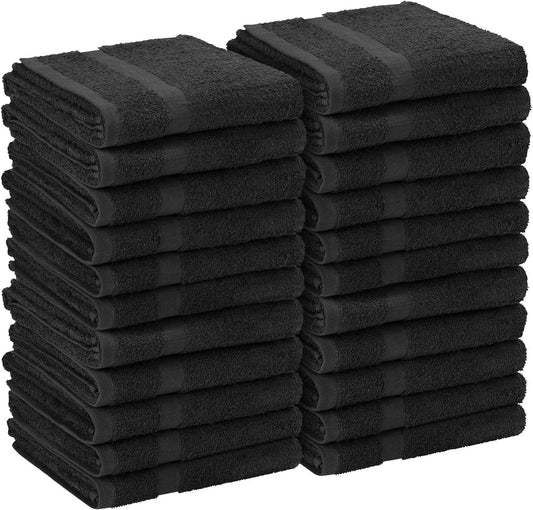Utopia Towels Black Salon Towels, Pack of 72 (Not Bleach Proof, 16 x 27 Inches) Highly Absorbent Towels for Hand, Gym, Beauty, Spa, and Home Hair Care