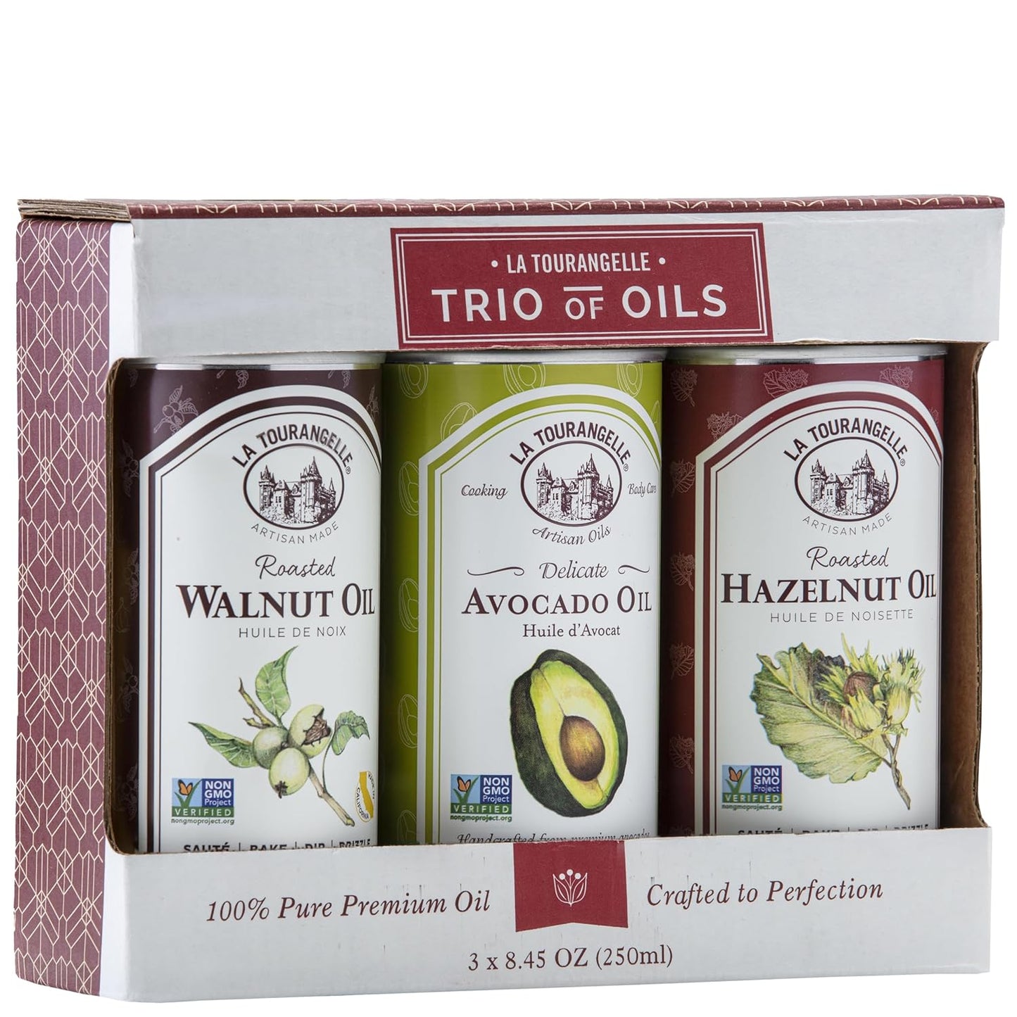 La Tourangelle, Favorites Trio of Oils - Roasted Walnut Oil, Avocado Oil, Toasted Sesame Oil, Gift Set, 8.45 fl oz (Set of 3)