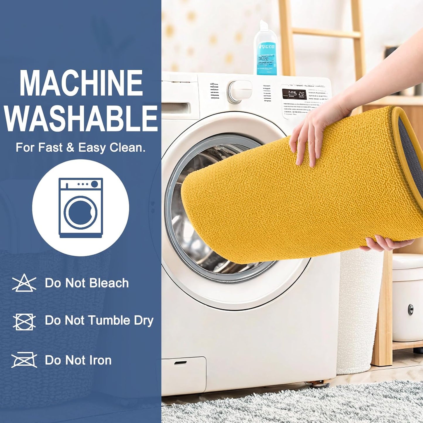 OLANLY Thick Memory Foam Bath Mat Rug 30x20, Extra Soft Absorbent Bathroom Rug, Quick Dry Bath Mats, Non-Slip, Machine Washable Carpet for Floor, Tub and Shower, Home Decor Accessories, Golden Yellow