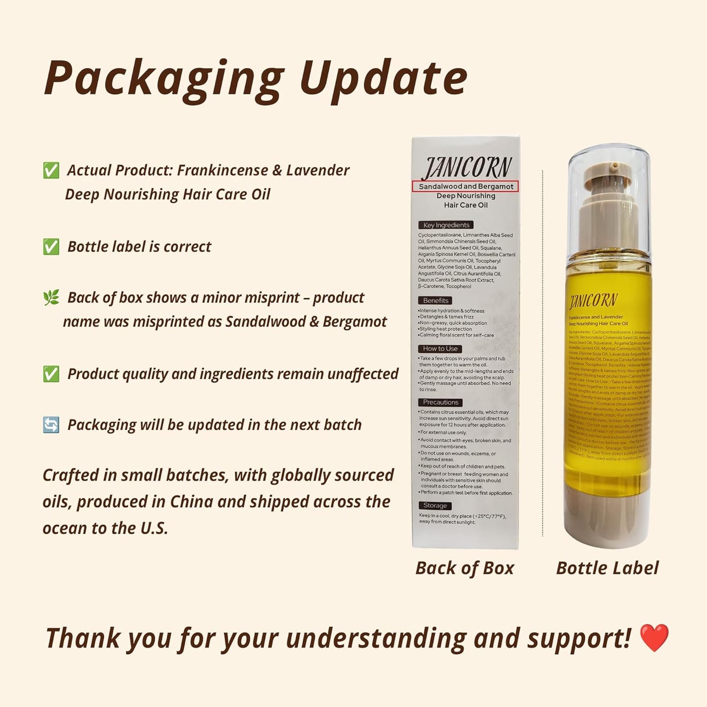 Leave-In Hair Oil with Frankincense & Lavender Essential Oils – Lightweight No-Rinse Formula for Intensive Hydration, Frizz Control & Heat Protection on Dry, Damaged Hair, 3.4 fl oz (100ml)