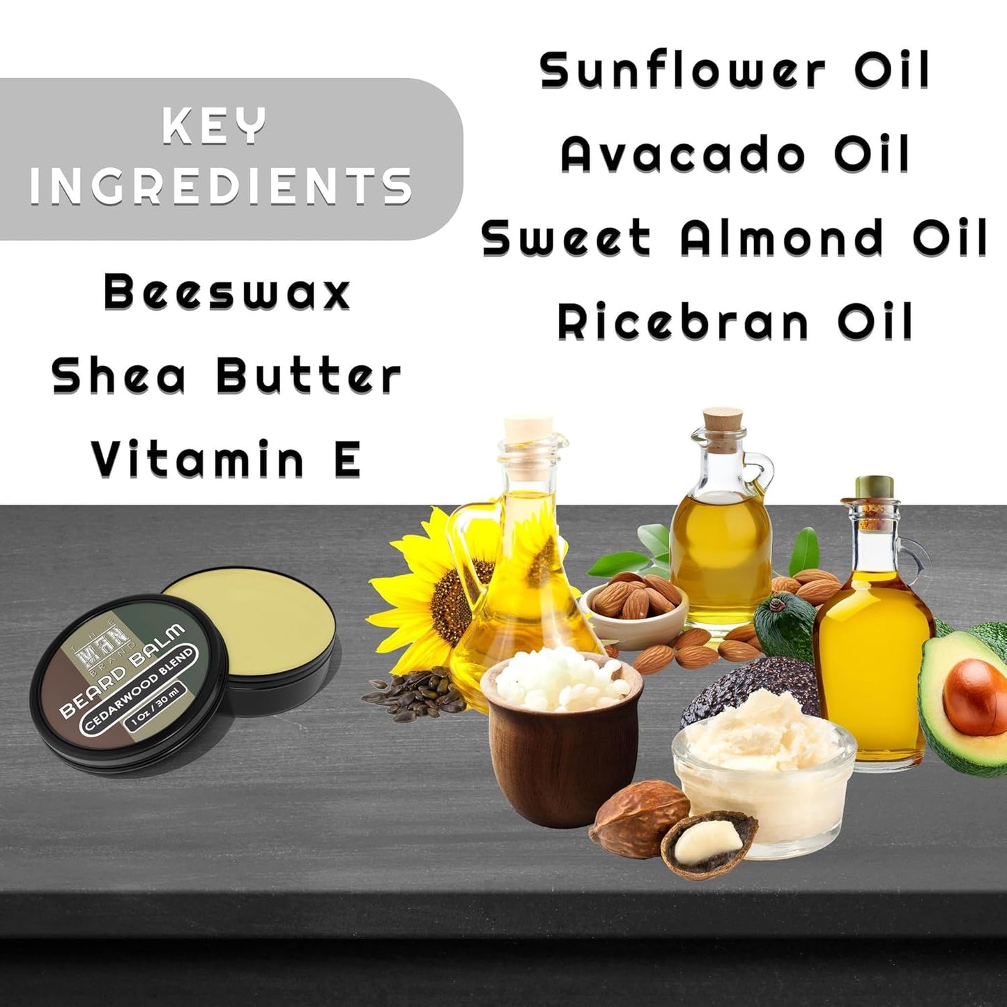 Cedarwood Blend Beard Balm for Men - Natural Beeswax Leave-In Conditioning Formula for Styling and Care (1 Ounce, Cedarwood Blend)