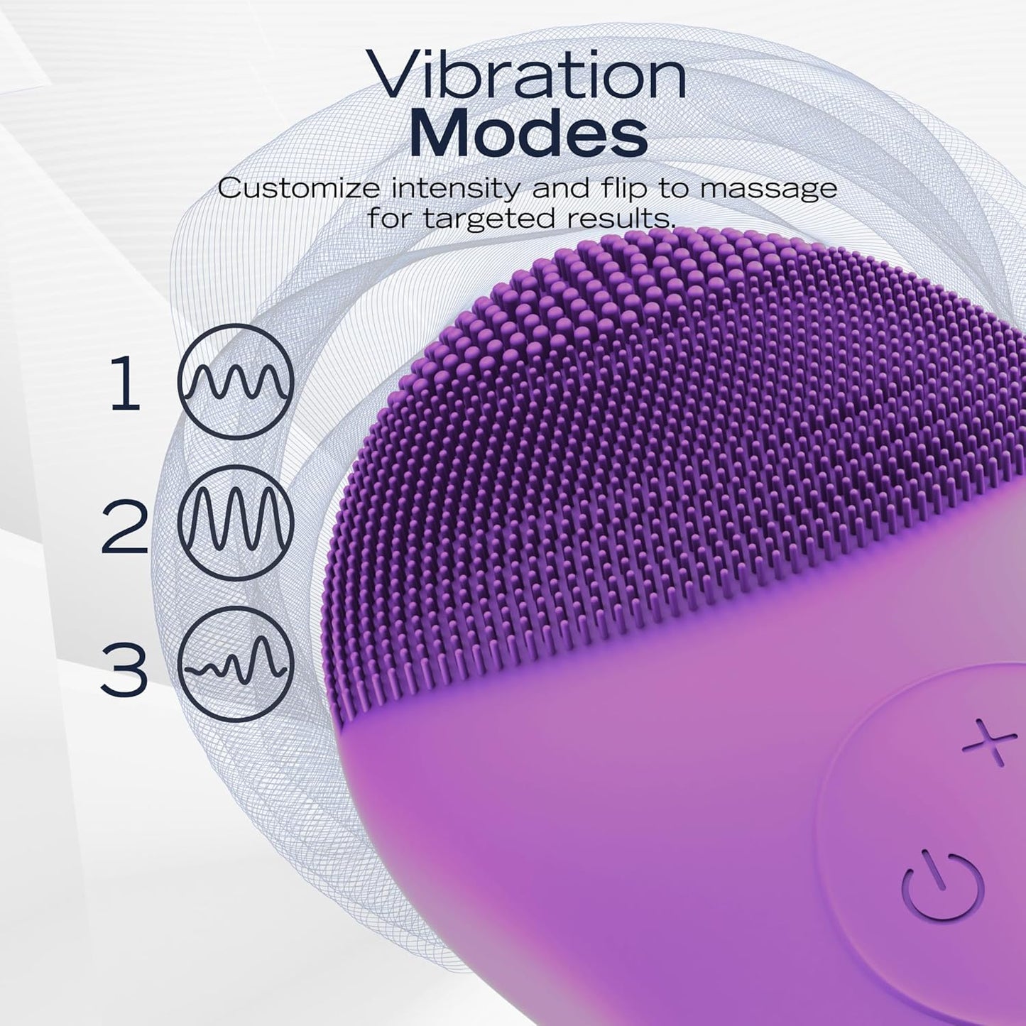 Nautica PC120 Facial Cleansing Brush Made with Ultra-Hygienic Soft Silicone, Waterproof, Rechargeable Vibrating Face Exfoliator Scrub Brush with Sonic Technology for Men & Women - Hy Purple