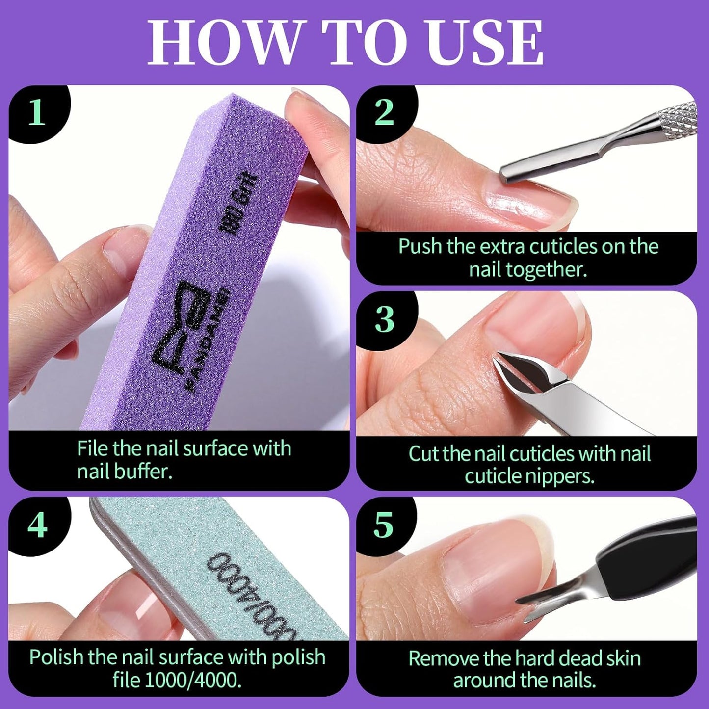 FANDAMEI Nail Buffer and Shine Kit, Nail Care Kit, 10 PCS Nail Buffer Block, Nail Buffer Kit, Nail Buffers, Nail Buffing Block, Nail Tools, Nail Kit, Manicure Tools, Buffer Nail File