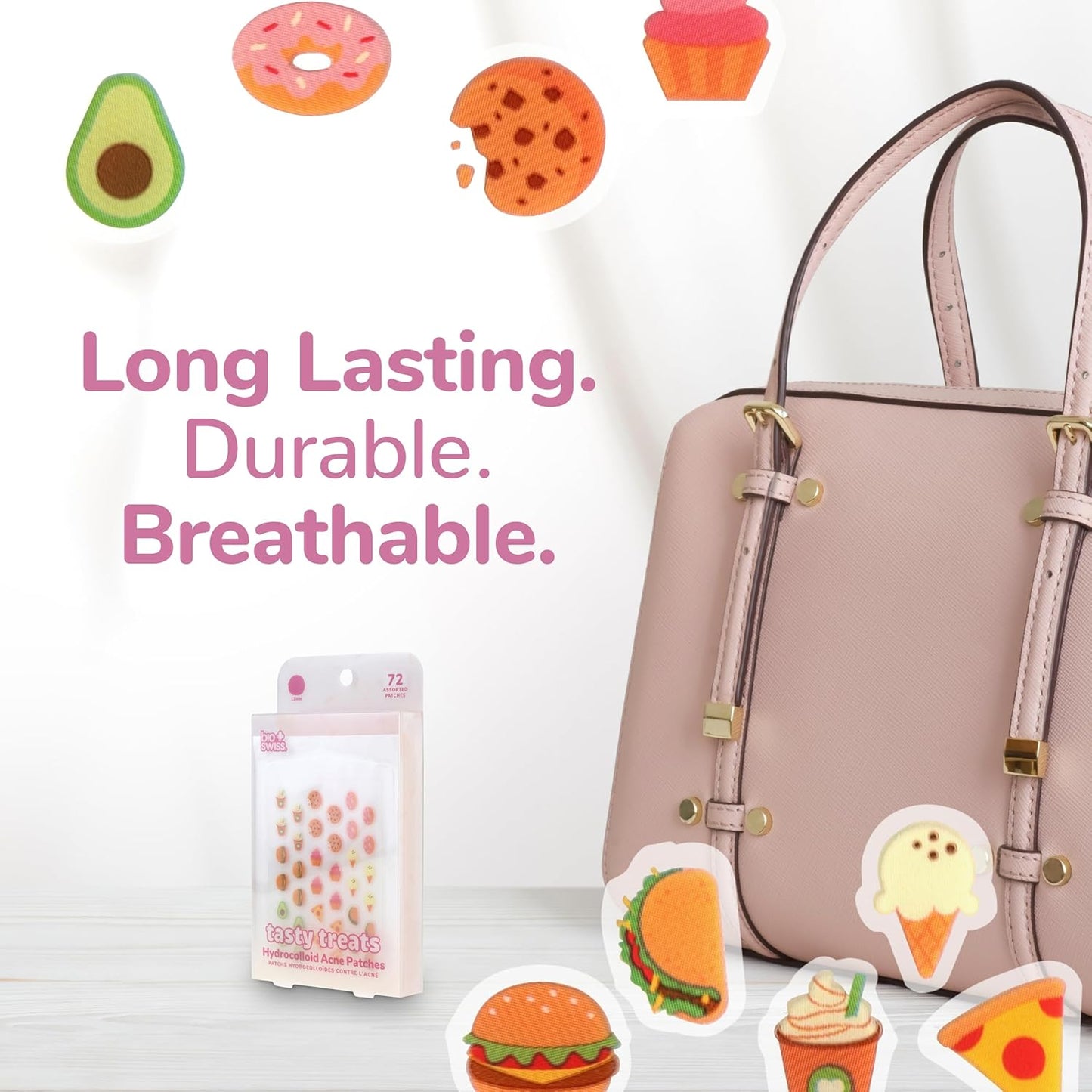 BioSwiss Tasty Treats Pimple Patches, Hydrocolloid Acne Patch for Zits and Blemishes, Face and Skin Stickers, 72 Count