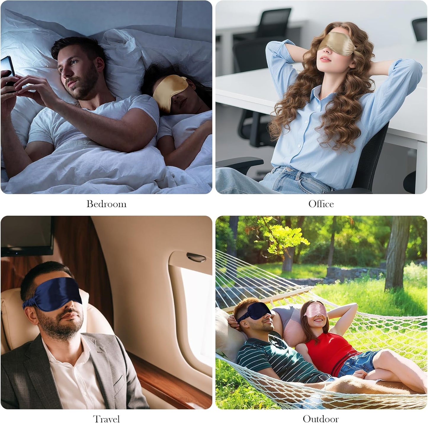 SilkDream 100% Mulberry Silk Sleep Mask Eye Mask for Sleeping 22 Momme Nature 6A Real Silk Gifts for Women&Men Black