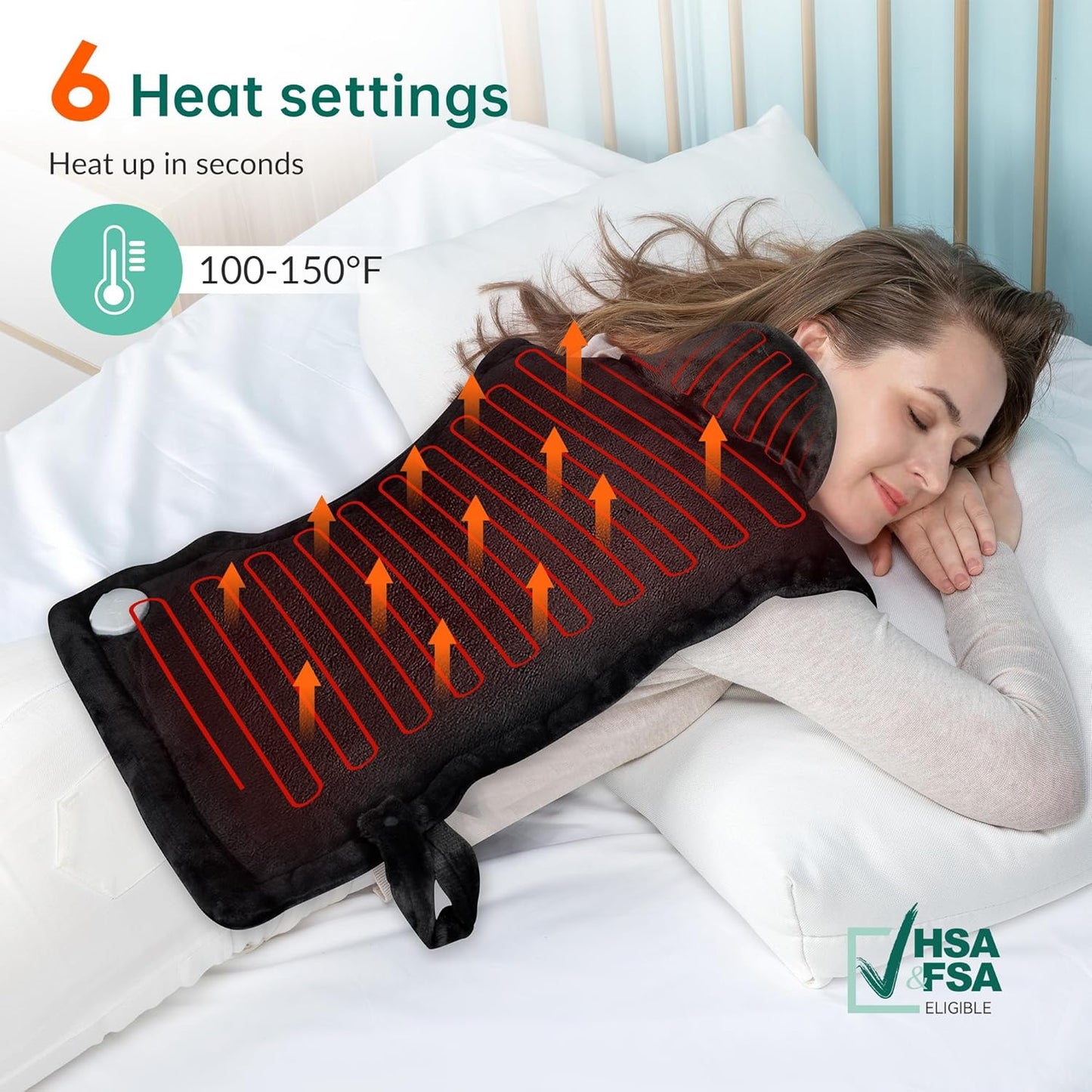 Heating Pad for Neck and Shoulders and Back, Heated Pad for Back Pain Relief, Extra Large Heat Pad, Machine Washable Father Husband,Gifts for Dad Men Mom Women