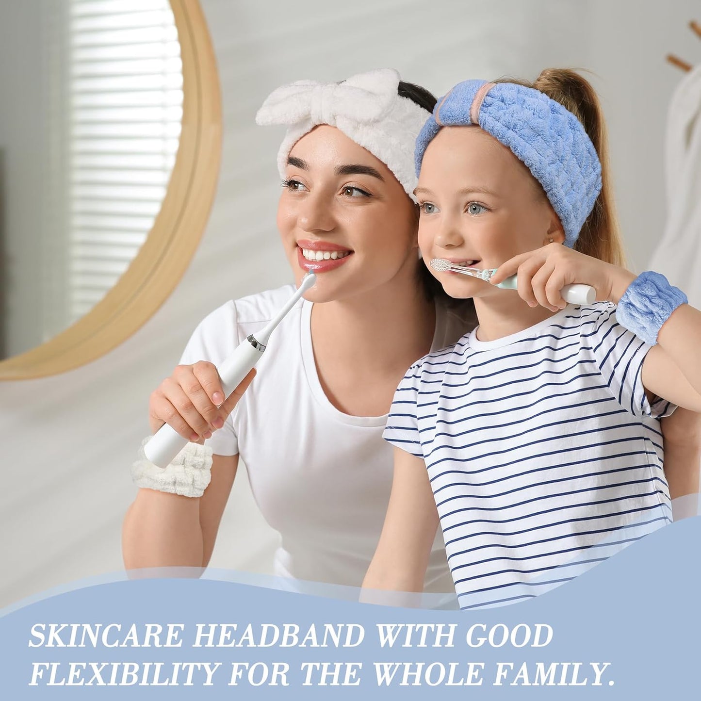 Spa Headband and Wristband Set - 3-Piece Skincare Headbands & 6-Piece Wrist Spa Wristbands for Women,Facial Hairbands for Washing Face, Makeup, Sports, Yoga, Headband for Washing Face