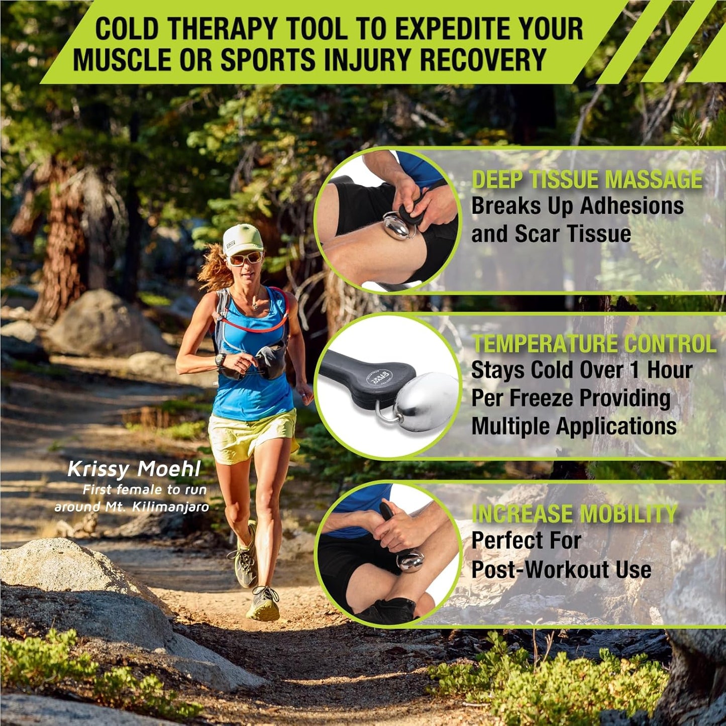 Pro-Tec Athletics Rollers, RM Extreme, RM Extreme Mini Roller, Cryosteel Ice Roller, Portable Roller, Deep Tissue Massage, Muscle Relief, Hamstring, Quadriceps, Multi-Directional, Enhance Performance