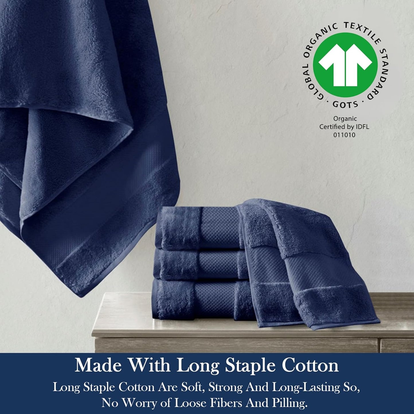 Delara Organic Cotton Luxuriously Plush Bath Towel 20 Piece Set|GOTS & Oeko-TEX Certified|Premium Hotel Quality Towels|Feather Touch Technology|650 GSM Long Staple|Soft, Quick Dry & Ultra-Absorbent