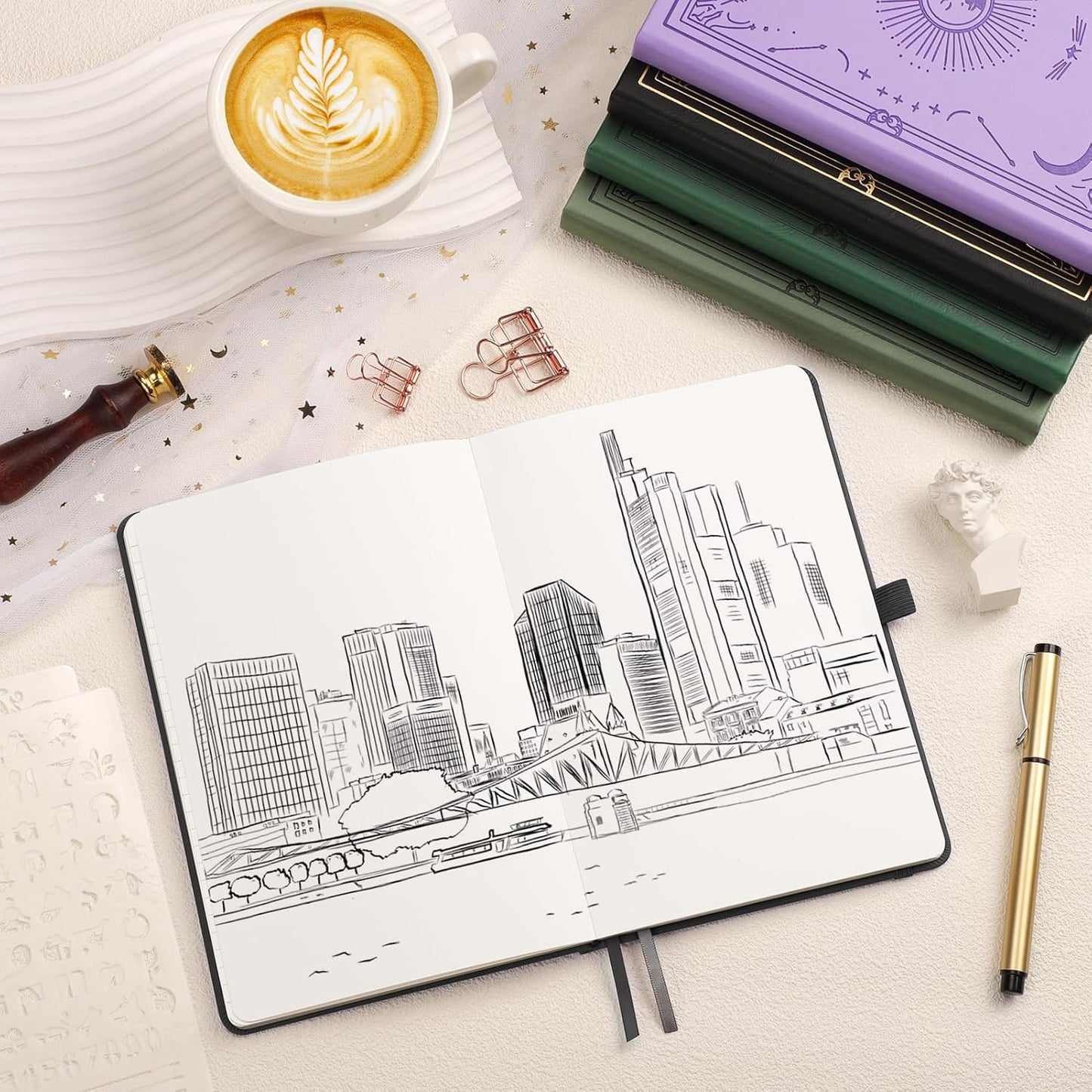 Plain Journal for Women Men, 192 Pages A5 Notebook Journal, Hardcover Notebook with 100Gsm Thick Pages, Leather Note Book for Writing, Travel, Business, Office, Prayer 5.7 x 8.3,Black