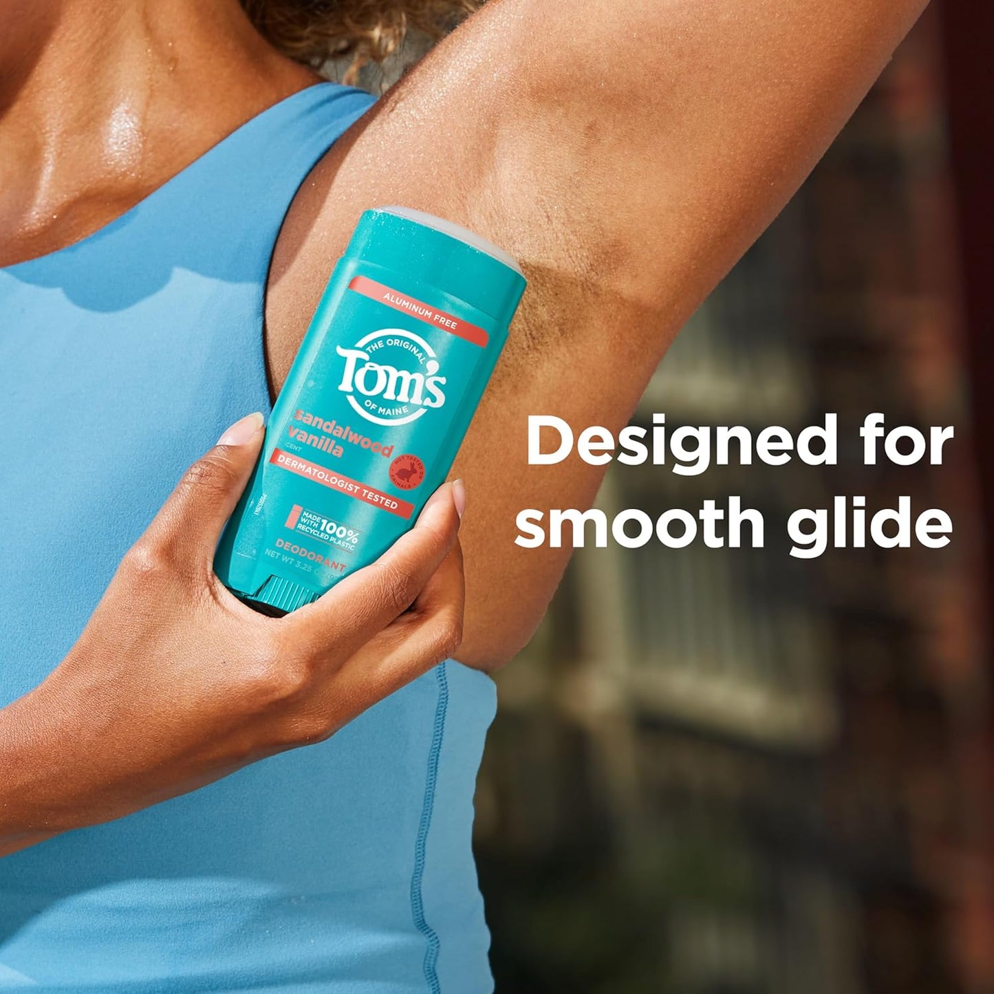 Tom’s of Maine Sandalwood Vanilla Aluminum Free Natural Deodorant For Women & Men | Goes on Clear | Odor & Wetness Protection | Naturally Derived and Moisture-Locking Ingredients | 3.25 oz (2 Pack)