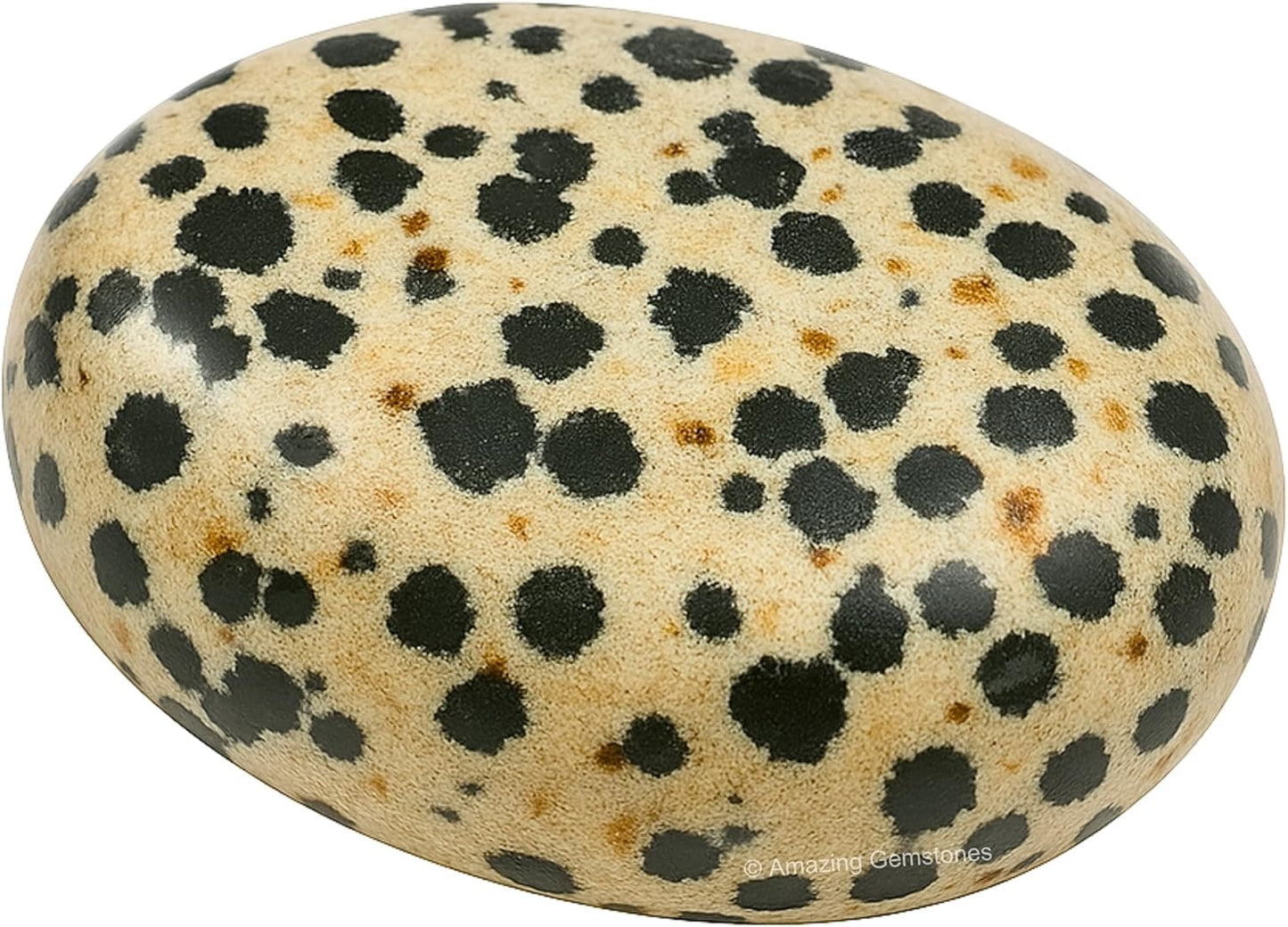 Amazing Gemstone Dalmatian Jasper Crystals and Healing Stones - Large Palm Stone Crystals Piedra - Crystal for Good Luck, Positive Energy, Meditation - Unique Stocking Stuffers Gifts for Women, Men