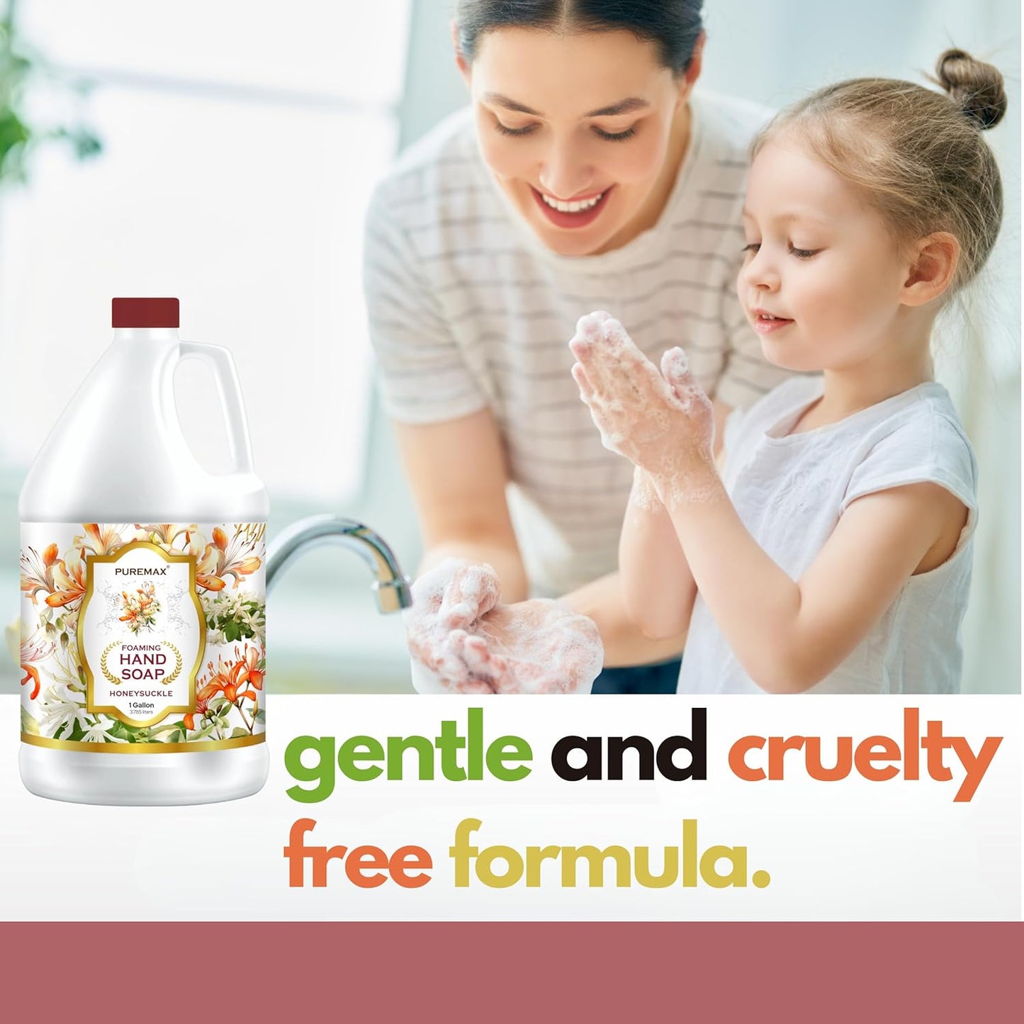 Foaming Hand Soap Refills made with Essential Oils | Honeysuckle | Gentle, Moisturizing | Made in USA | 128 Fl Oz (1 Gallon)