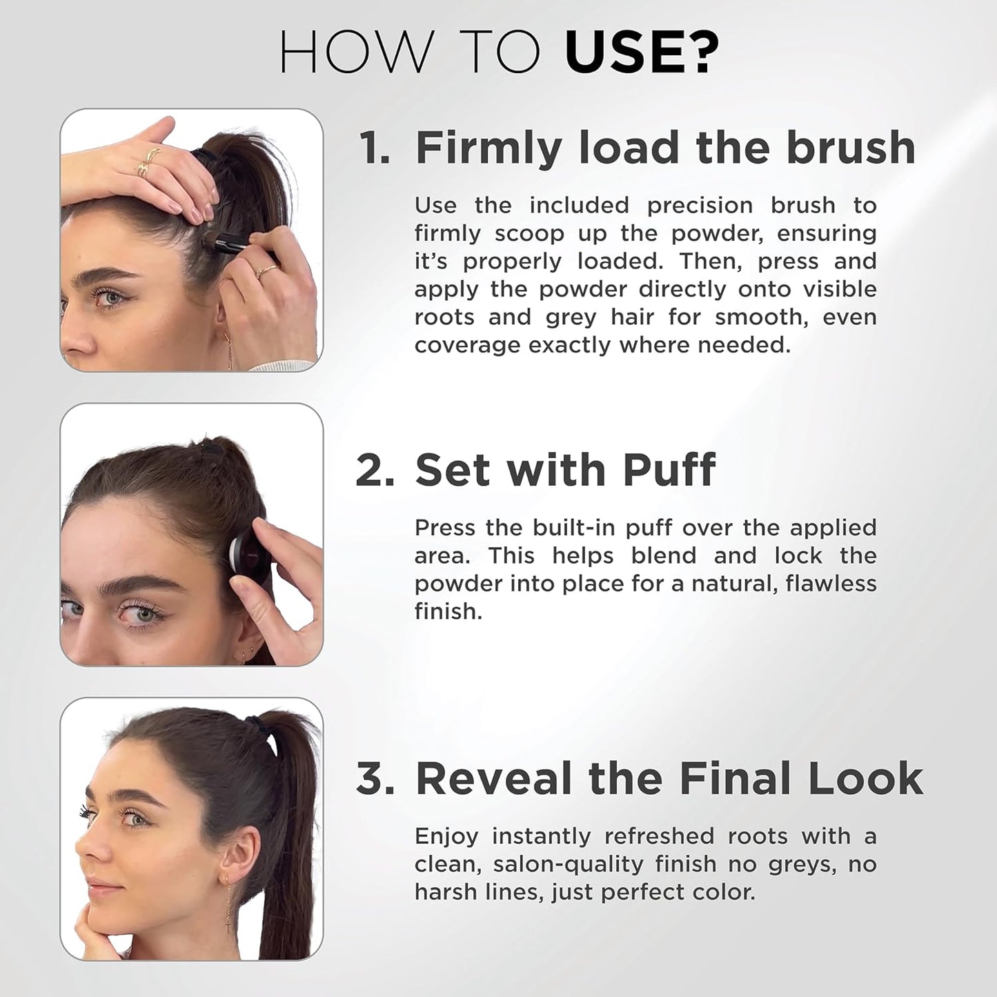 THICK FIBER Root Touch Up & Hairline Powder with Brush (LARGE 10g) – Covers Grey Roots, Thinning Hair & Bald Spots – Sweat & Water Resistant Hair Concealer for Women & Men (Dark Brown)