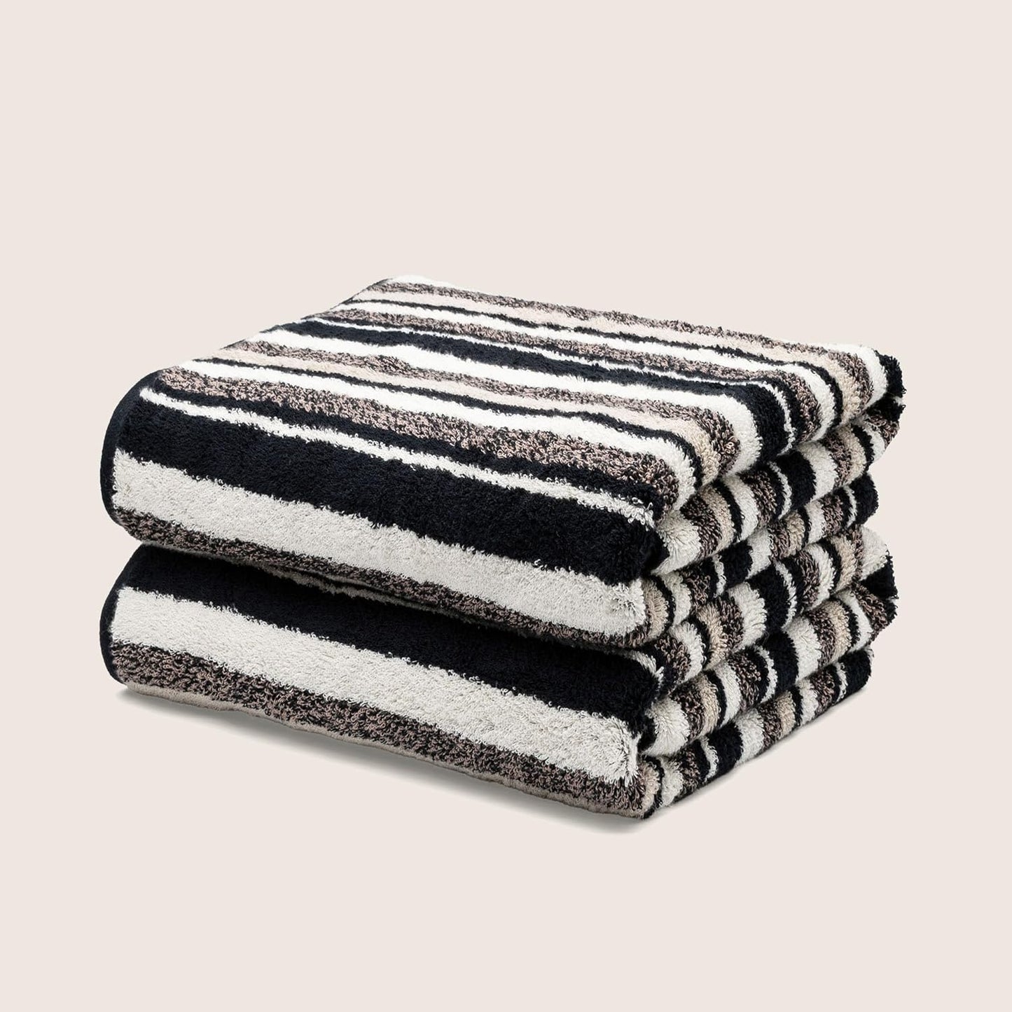 Italic Ultraplush 100% Australian Cotton Towels - Set of 2 Luxury Bath Towels, Quick Dry Plush and Absorbent, Heavy Duty Large Bath Towels, 800GSM for Bathroom & Spa (Stripe Multi-Color)