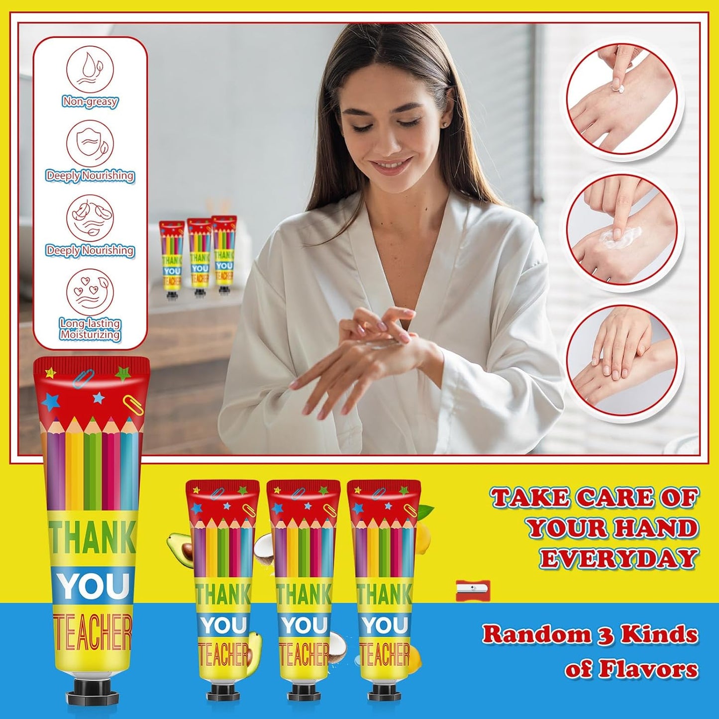 48 Sets Baby Shower Hand Cream Bulk Teacher Gifts Baby Shower Favors Bridal Thank You Hand Cream for Guests Travel Size Lotion with Organza Bags