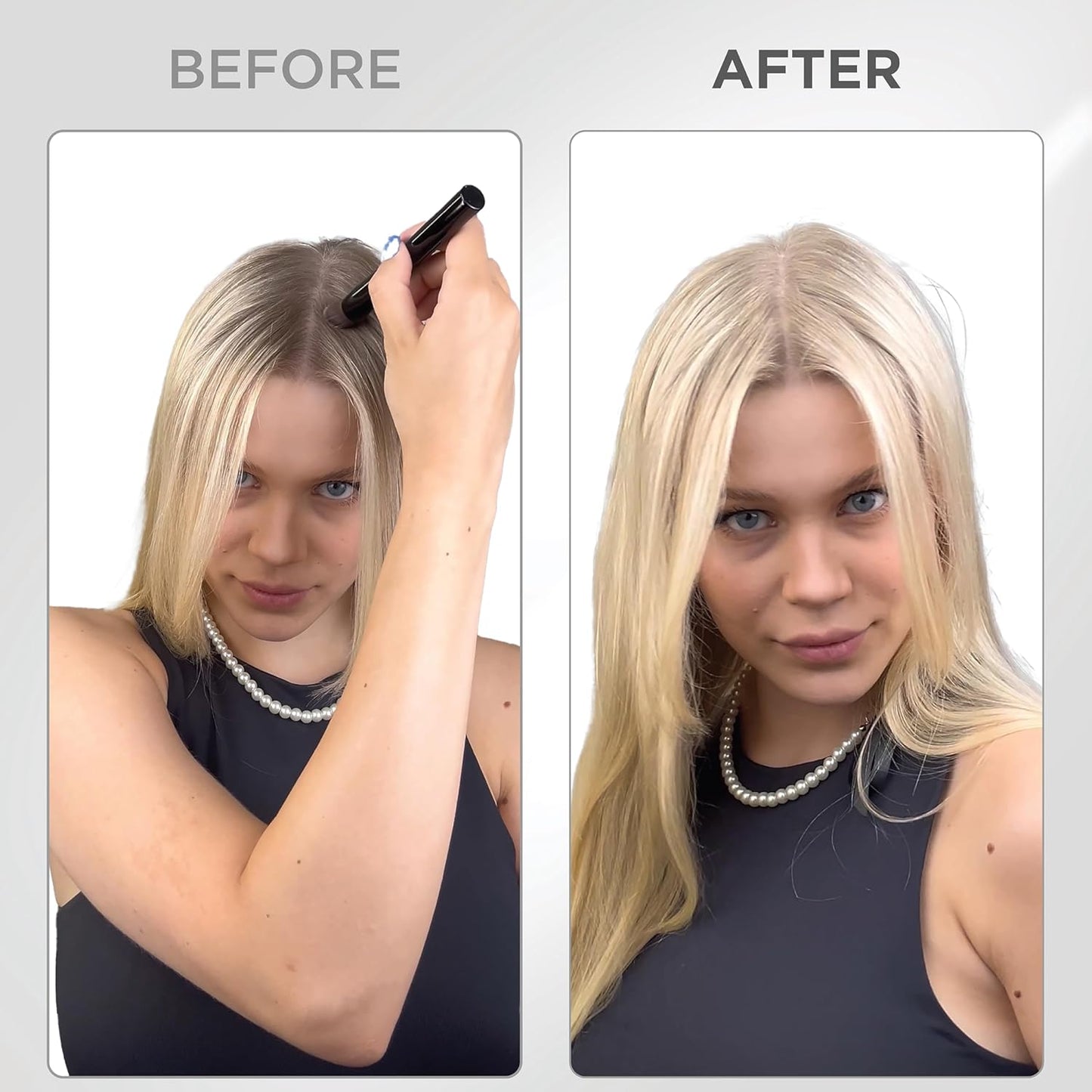 THICK FIBER Root Touch Up & Hairline Powder with Brush (LARGE 10g) – Covers Grey Roots, Thinning Hair & Bald Spots – Sweat & Water Resistant Hair Concealer for Women & Men (Light Blonde)