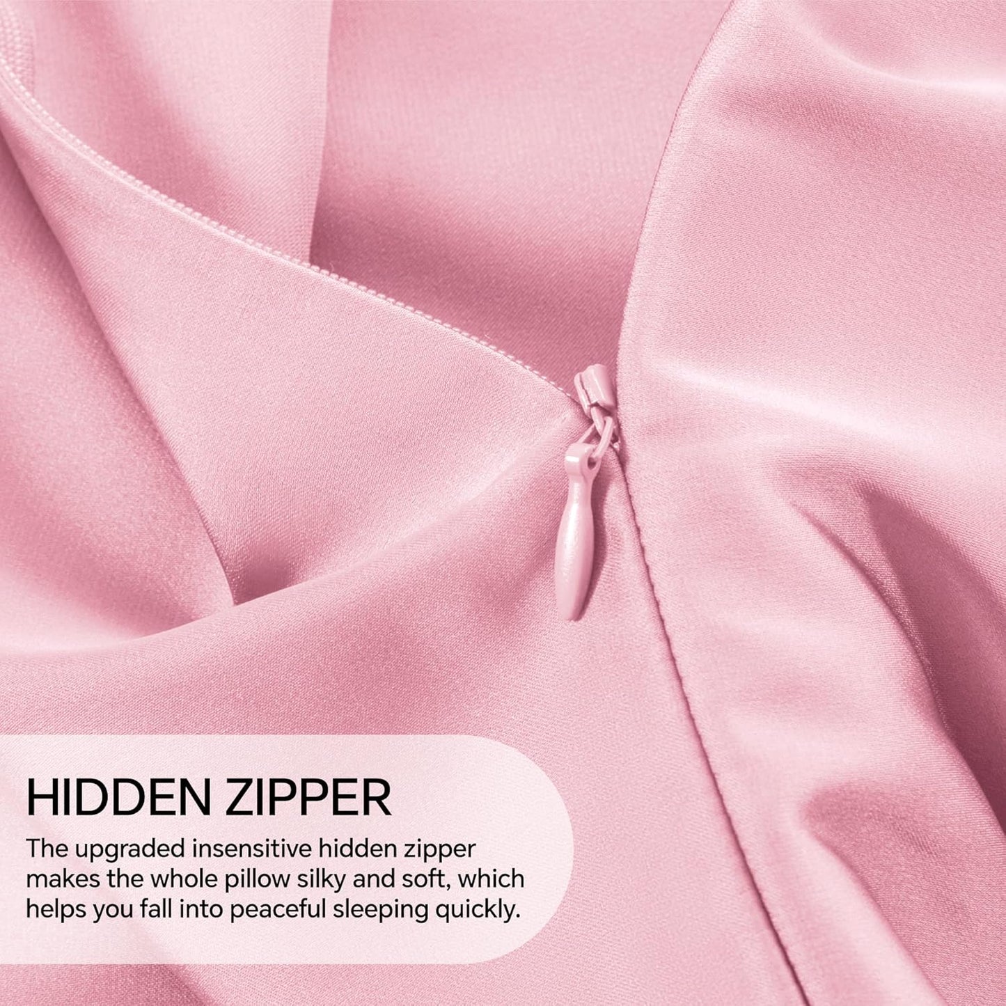 INFIIXSO Mulberry Silk Pillowcase for Hair and Skin, Silk Pillow Cases Queen Size with Hidden Zipper 20x30 Inches, Extraordinary Smooth and Soft Cooling Pillow Cases for Hot Sleepers(Pink, 1 Pack)