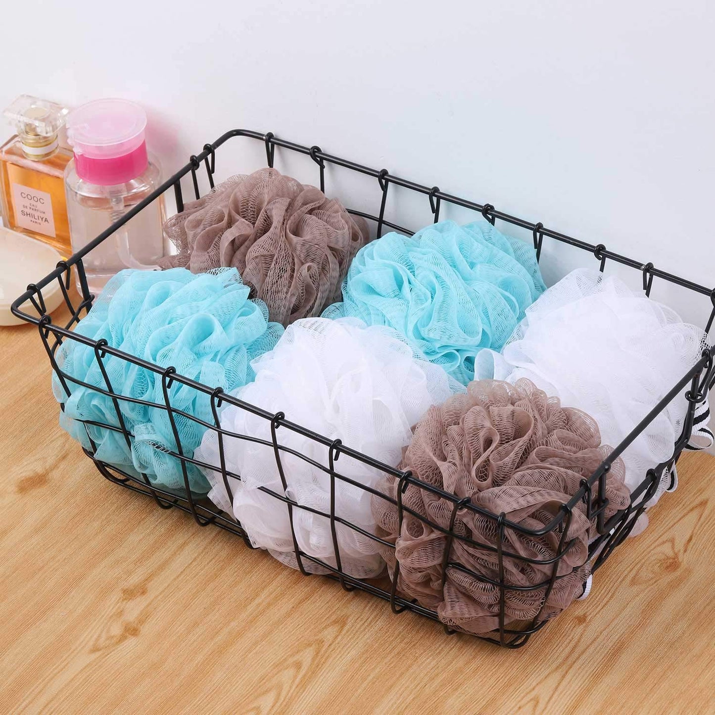 Bath Loofah Shower Sponge Pouf Body Scrubber Exfoliator Scrubber Ball (Set of 6)