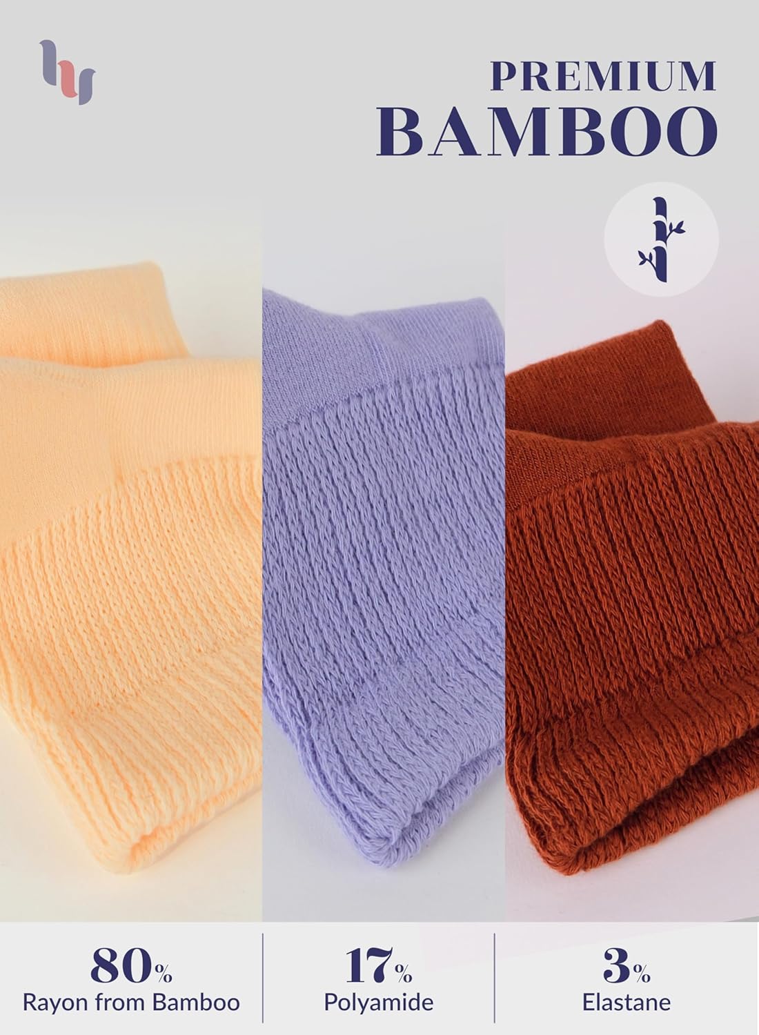 Hugh Ugoli Women's Cotton Diabetic Ankle Socks, Wide, Loose, Stretchy, Seamless Toe, Non Binding Top Semi Cushion, 3-6 Pairs