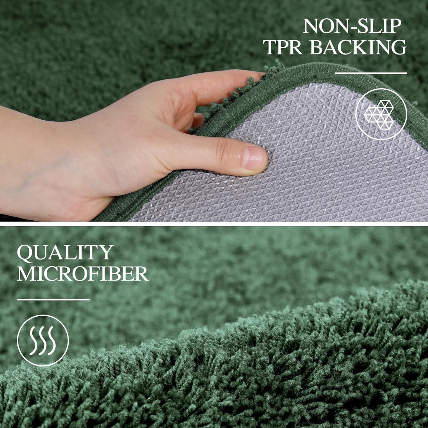 Walensee Large Bathroom Rug (24 x 40, Hunter Green) Extra Soft and Absorbent Shaggy Bath Mat Machine Washable Microfiber Non Slip Luxury Floor Mat