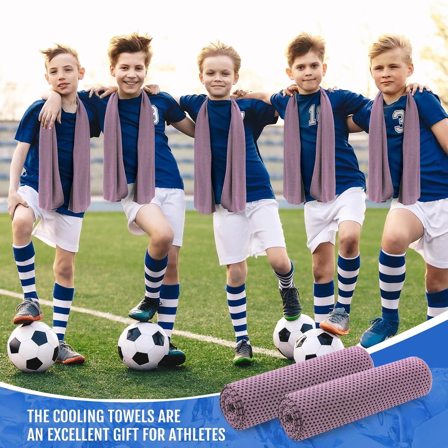 Hosuly 30 Pack Cooling Towels, 40"x12" Ice Breathable Soft Chilly Sweat Rag Microfiber Workout Rags for Gym Cooling Towels for Neck and Face for Yoga Golf Sport Running