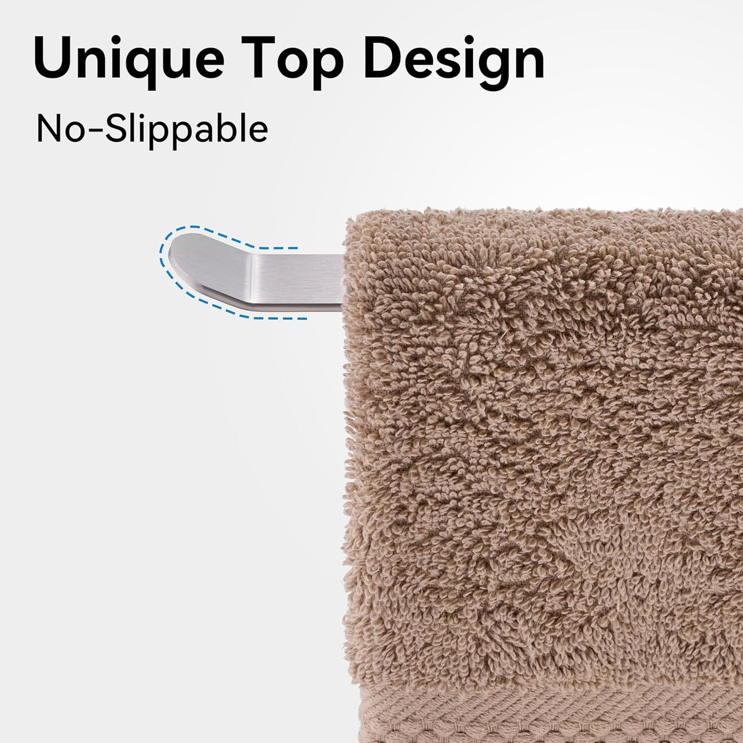 Silver Hand Towel Holder Stand – Countertop T-Shaped Stainless Steel Towel Rack with Non-Slip Base for Vanity and Kitchen