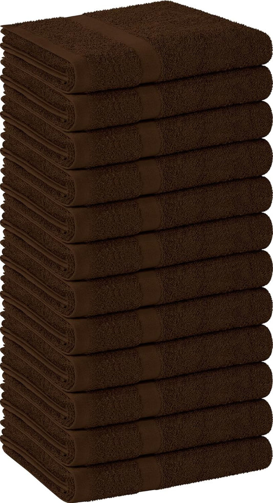 Utopia Towels Dark Brown Salon Towels, Pack of 72 (Not Bleach Proof, 16 x 27 Inches) Highly Absorbent Towels for Hand, Gym, Beauty, Hair, Spa, and Home Hair Care