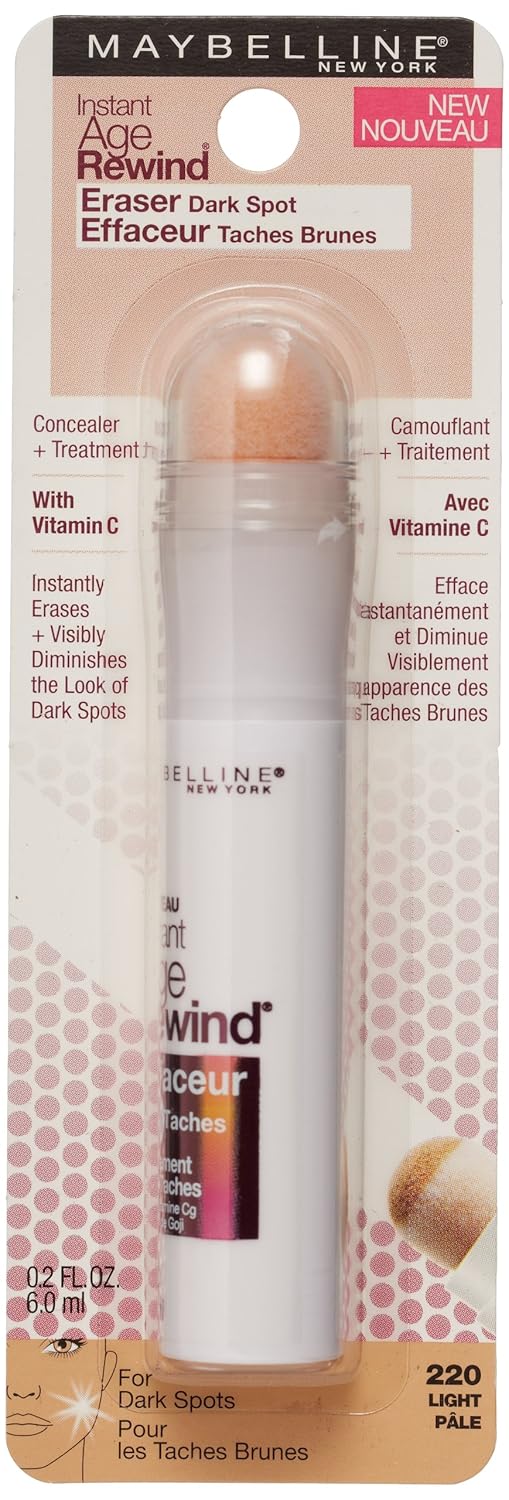 Maybelline New York Instant Age Rewind Eraser Dark Spot Concealer Plus Treatment, Light, 0.2 Fluid Ounce