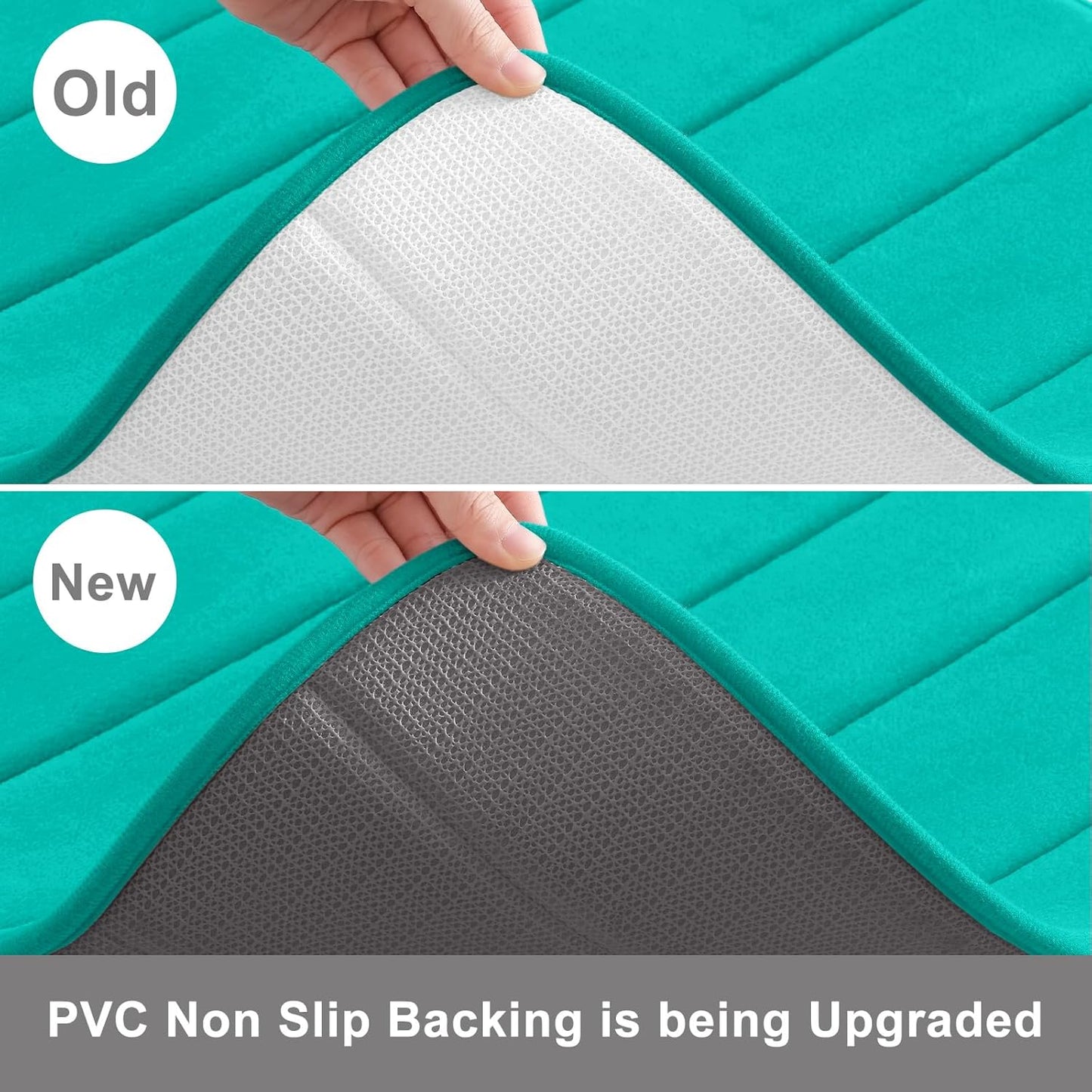 Buganda Memory Foam Bath Mat, 47" x 24", Ultra Soft and Non-Slip Bathroom Rugs, Water Absorbent and Machine Washable Bath Rug Runner for Bathroom, Shower, and Tub, Teal