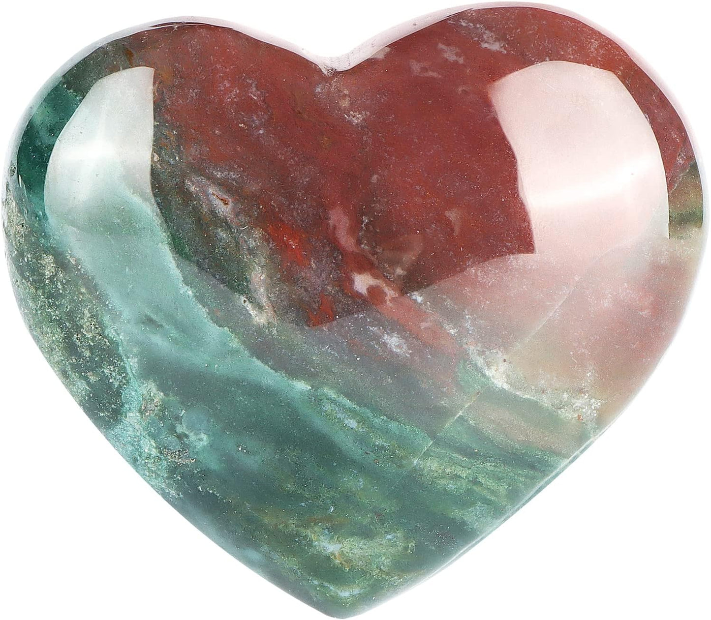 Artistone Ocean Jasper Crystal Heart Gemstone Healing Crystals Natural Heart Shaped Love Stones Carved Palm Worry Stone Chakra Energy Balancing Meditation Good Luck Christmas Decorations 2inch