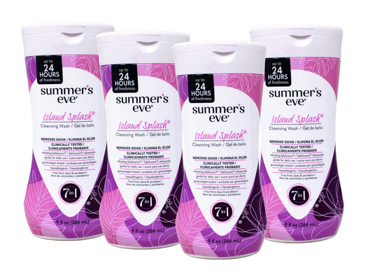 Summer's Eve Island Splash Refreshing Daily Feminine Wash, Removes Odor, pH balanced, 9 fl oz. (Pack of 4)