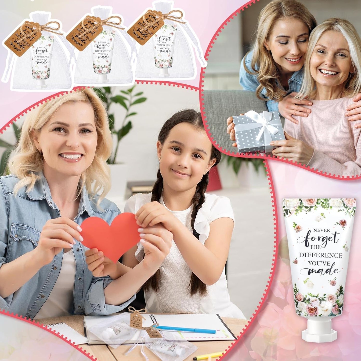 48 Sets Hand Mini Lotion Bulk Employee Appreciation Gifts Travel Size Hand Cream Bulk Inspirational Thank You Team Gifts for Birthday Christmas Teachers Coworkers Office Staff(Elegant)