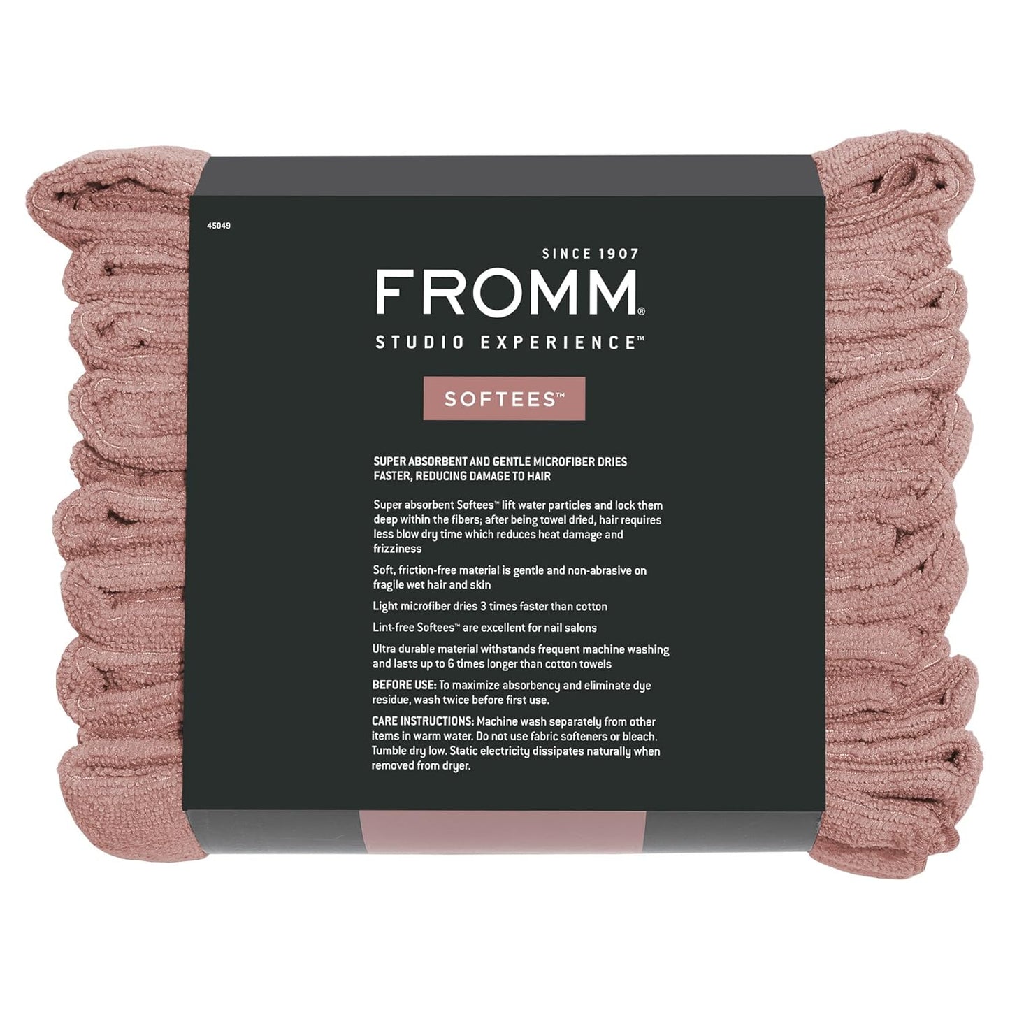 Fromm Softees Microfiber Towels for Hair Salon, Barber, Spa, Gym, Hair Wrap for Drying Curly, Long, Wavy Hair, Terracotta, 16 x 29 Inches, 10 Pack