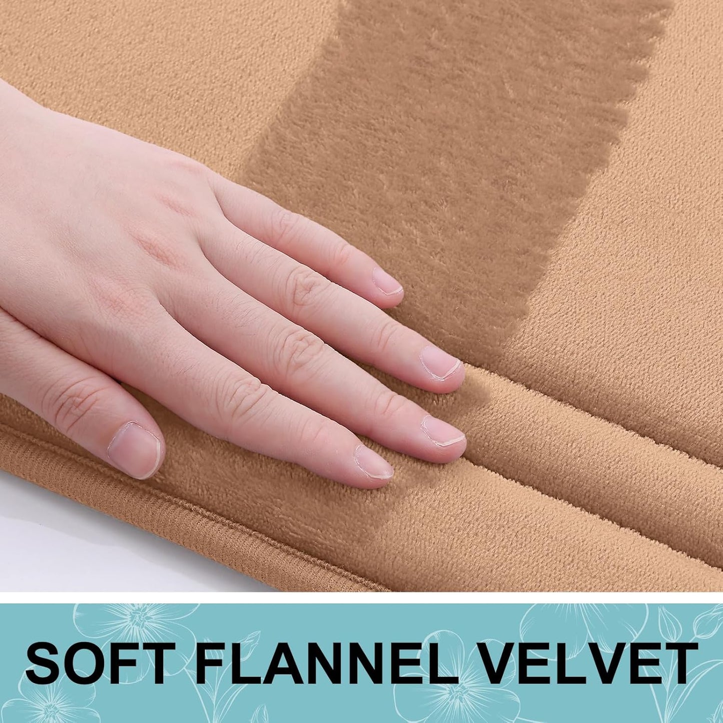 Grandaily Memory Foam Bath Mat Rug 30x20, Ultra Soft, Non-Slip and Absorbent Bathroom Rugs, Machine Wash Dry, Comfortable Bath Carpet for Bathroom Floor, Tub and Shower, Dark Beige