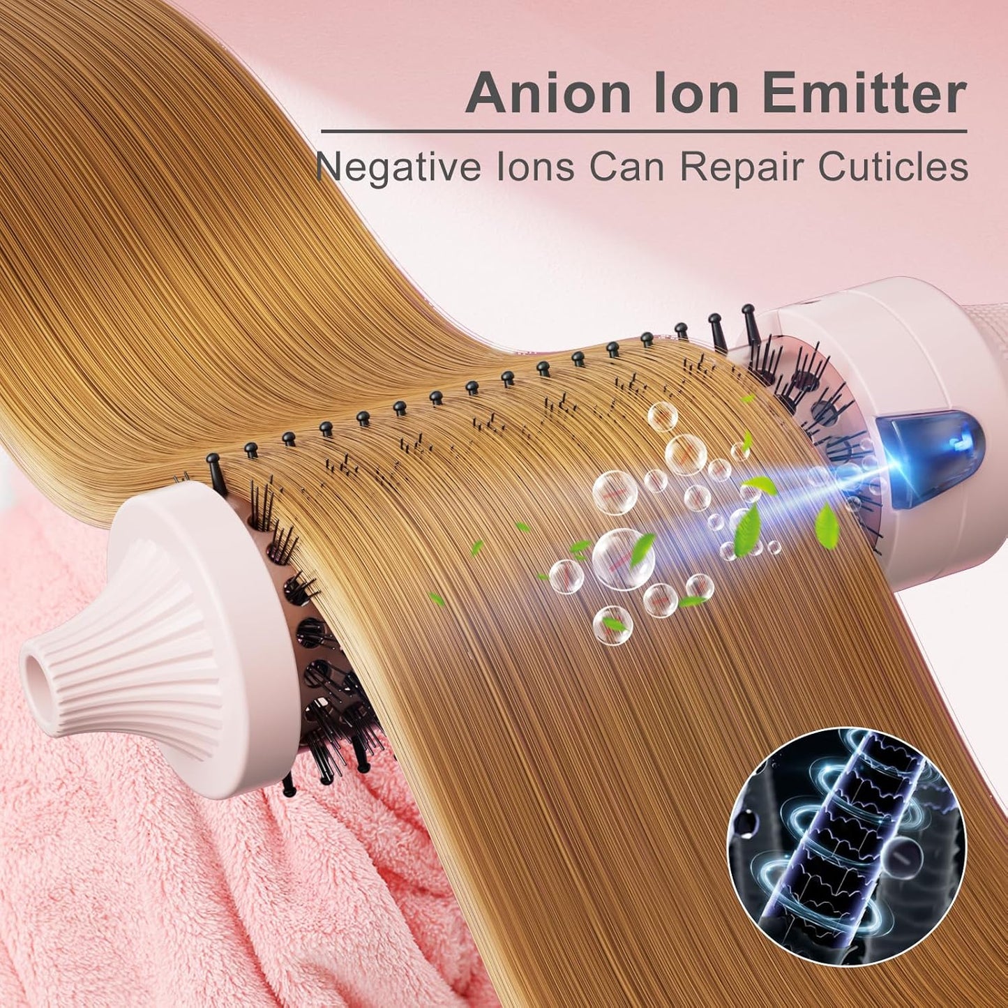 K&K 1.5 Inch Ceramic Tourmaline Ionic Curling Brush Volumizer - Hot Brush Creates Root Volume & Loose Curls, Volume Curls, Hair Styling Tool