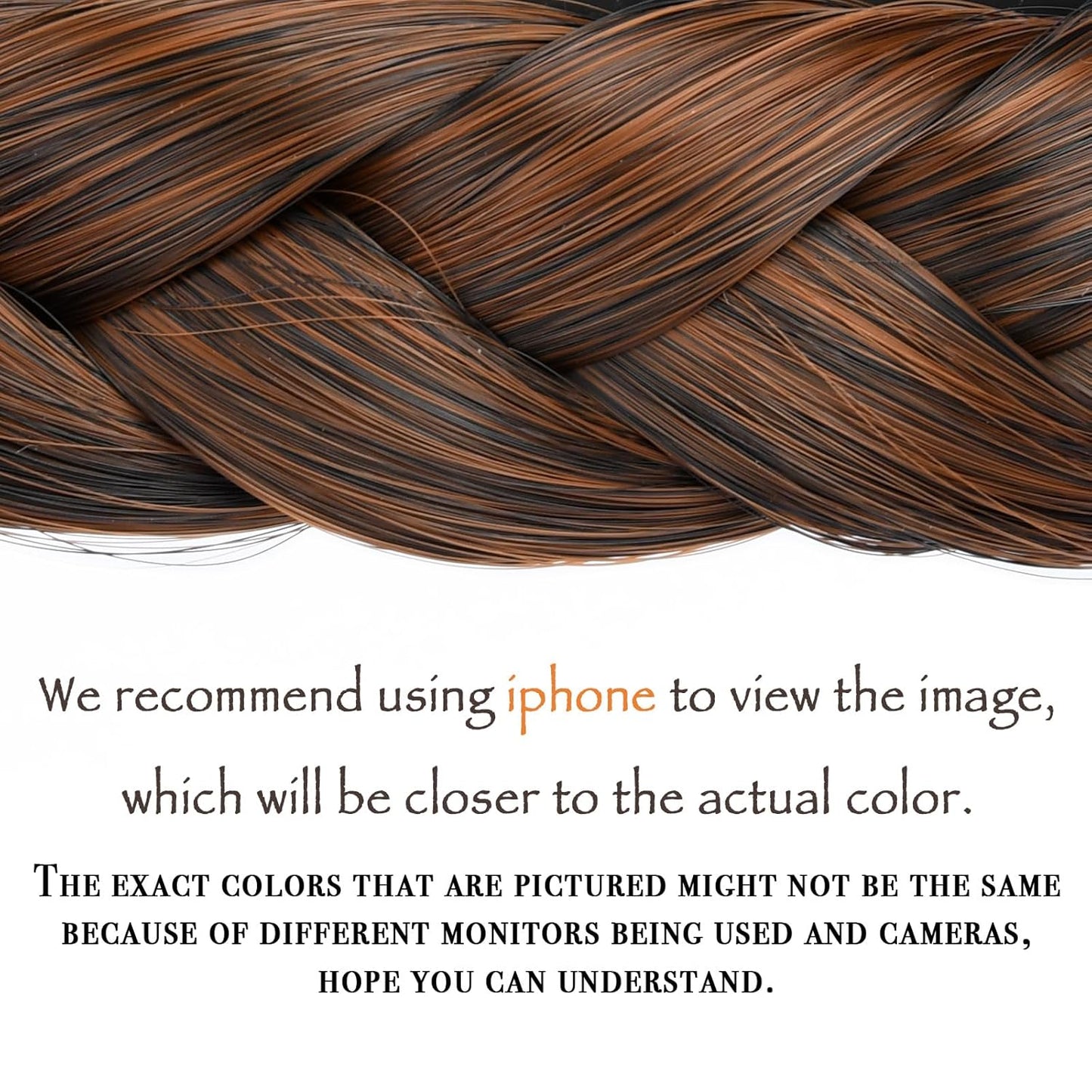 DIGUAN Width 0.9 inches Synthetic Hair Plaited Headband Braid With Teeth Hair Band Accessories for Women Girl (Dark Copper)