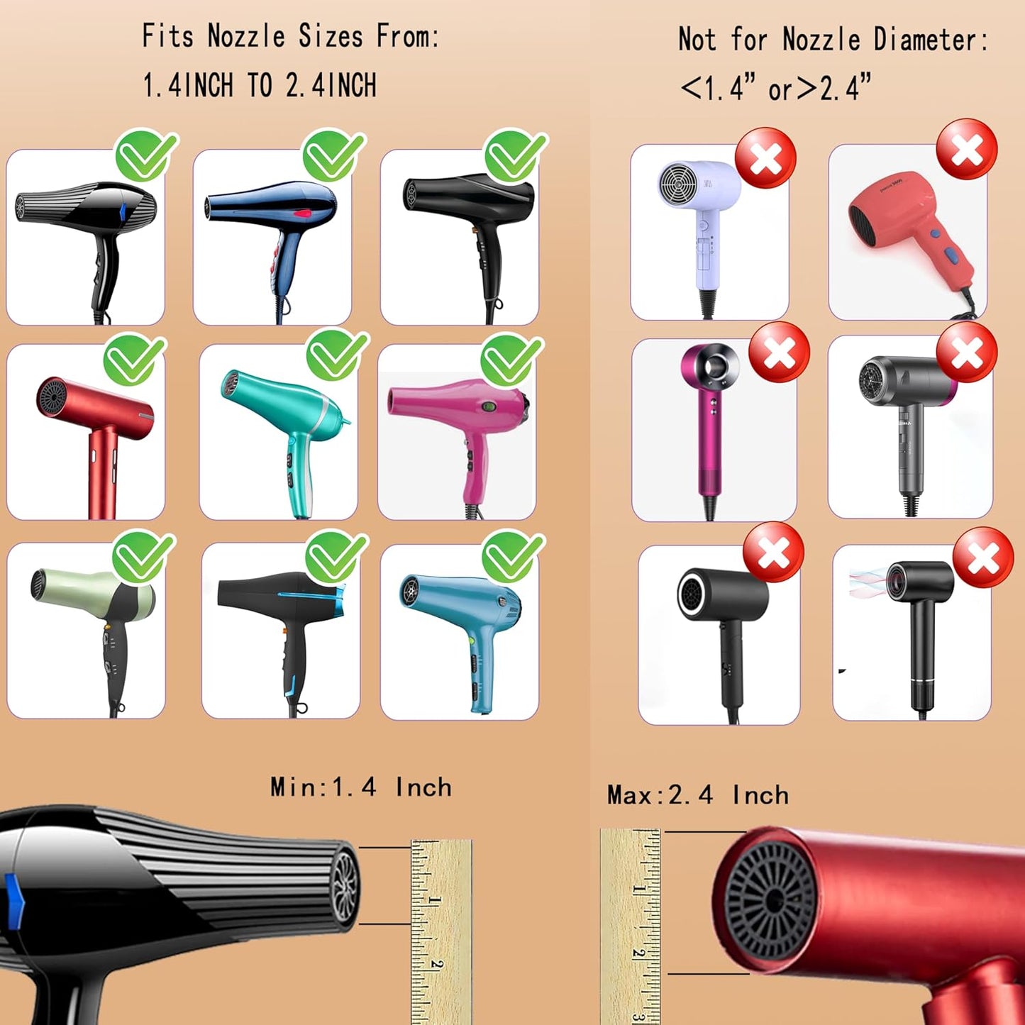 Universal Portable Blow Dryer Diffuser for Curly and Natural Wavy Hair, Hair Dryer Diffuser for Curly and Natural Wavy Hair (Black&Pink)